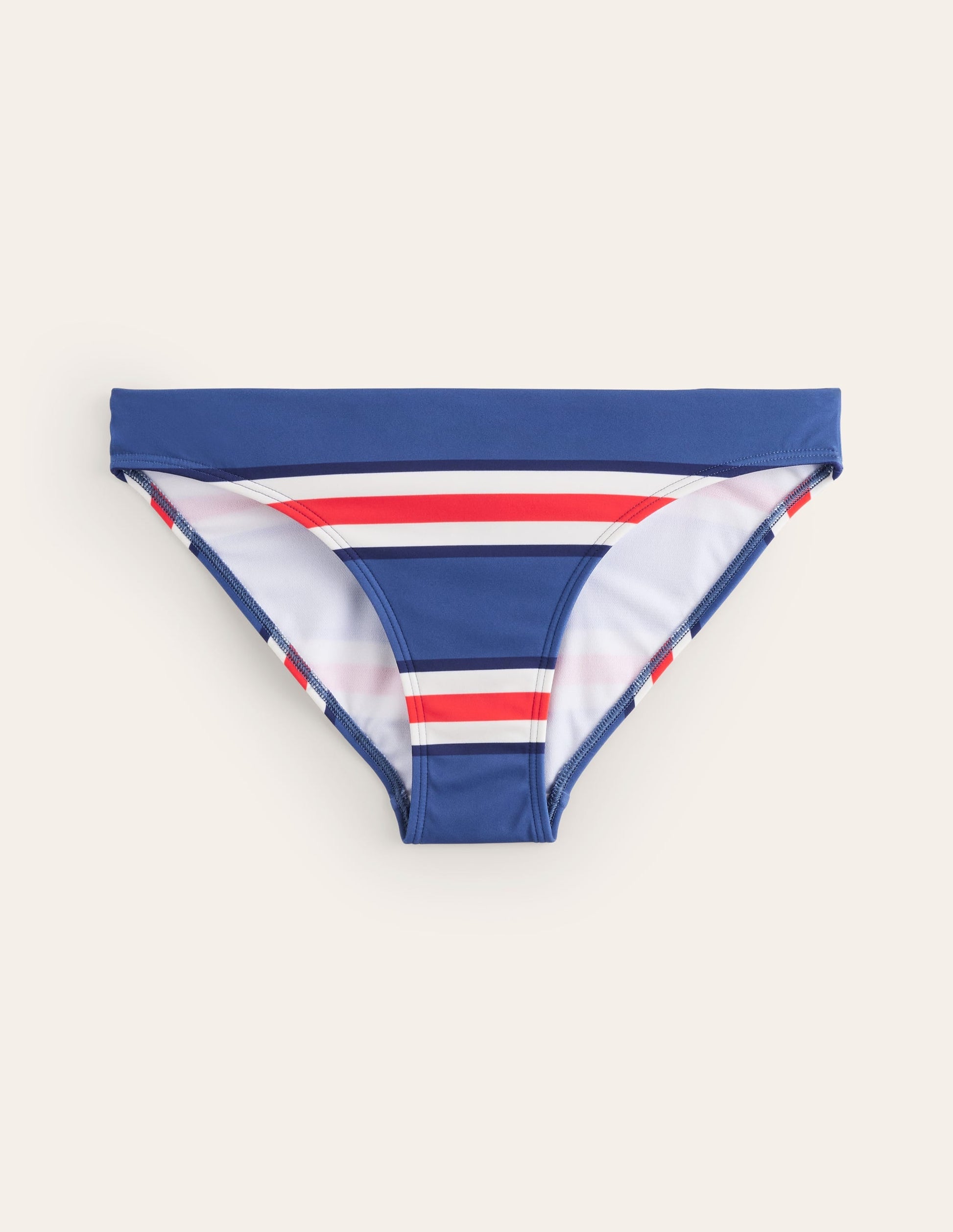 Classic Bikini Bottoms-Blue Jay, Poppy Red Stripe-5