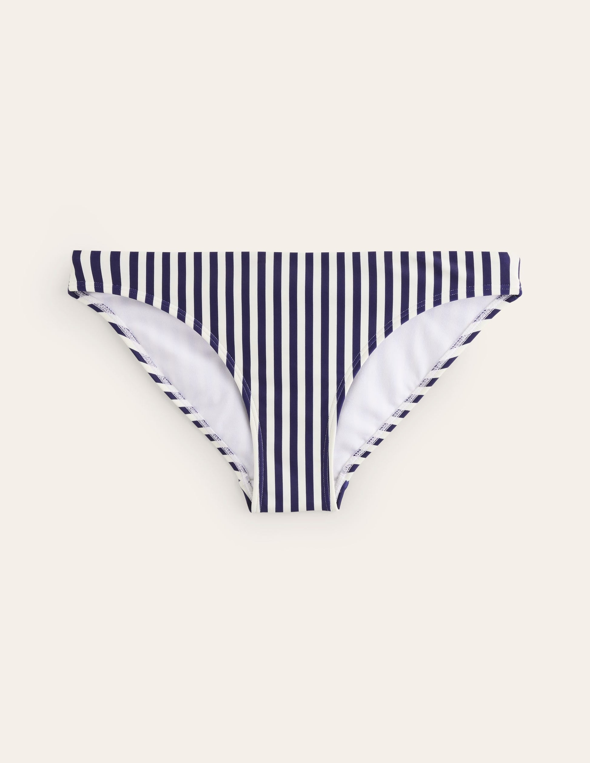 Classic Bikini Bottoms-Navy, Ivory Stripe-5