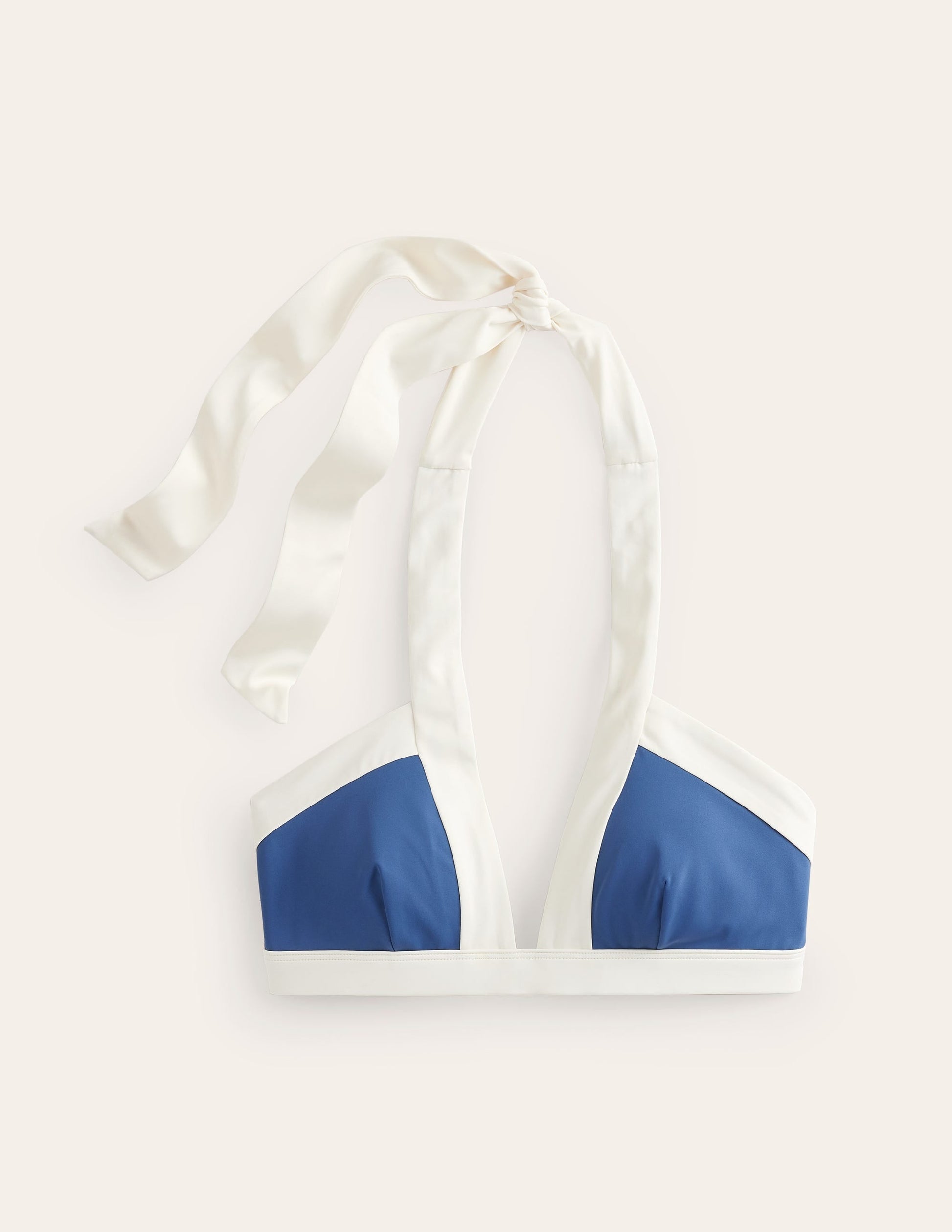 Ithaca Halter Bikini Top-Globe/ Ivory Colourblock-5