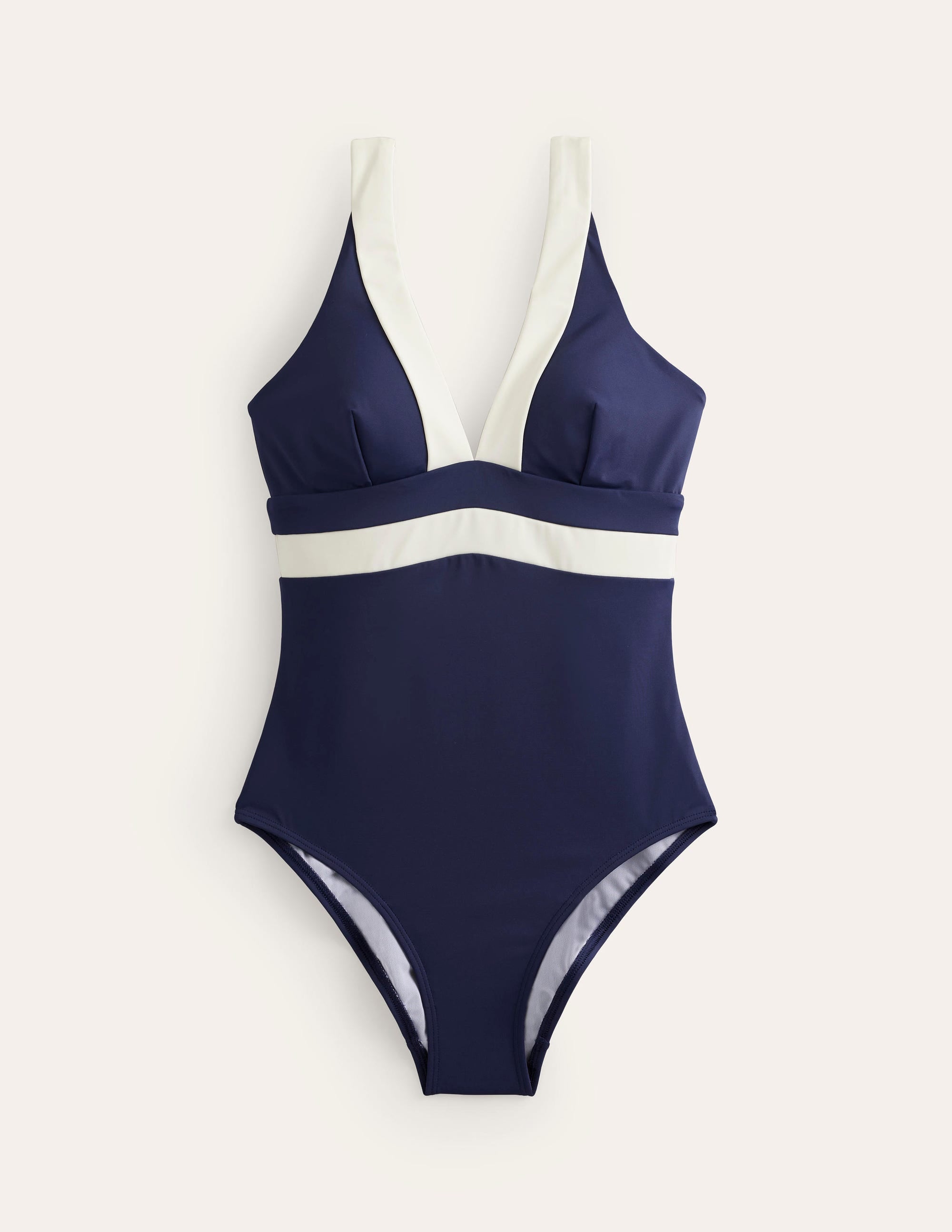 Core Panel Swimsuit-Navy, Ivory Colourblock - Image 5