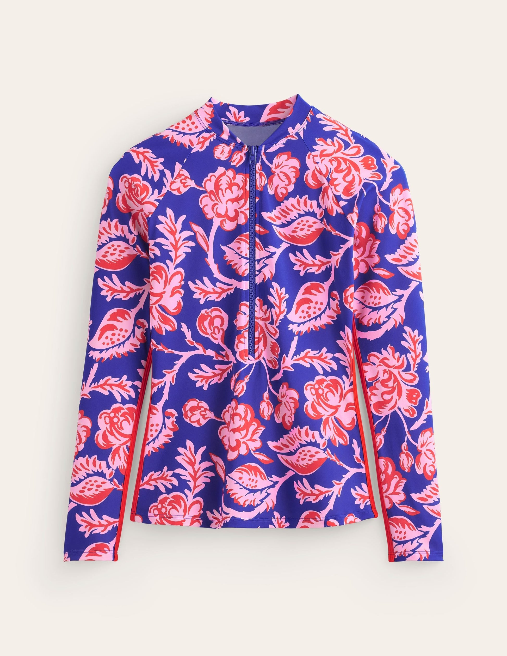 Piped Raglan Rash Vest-Surf The Web Blue, Rose Blush-5