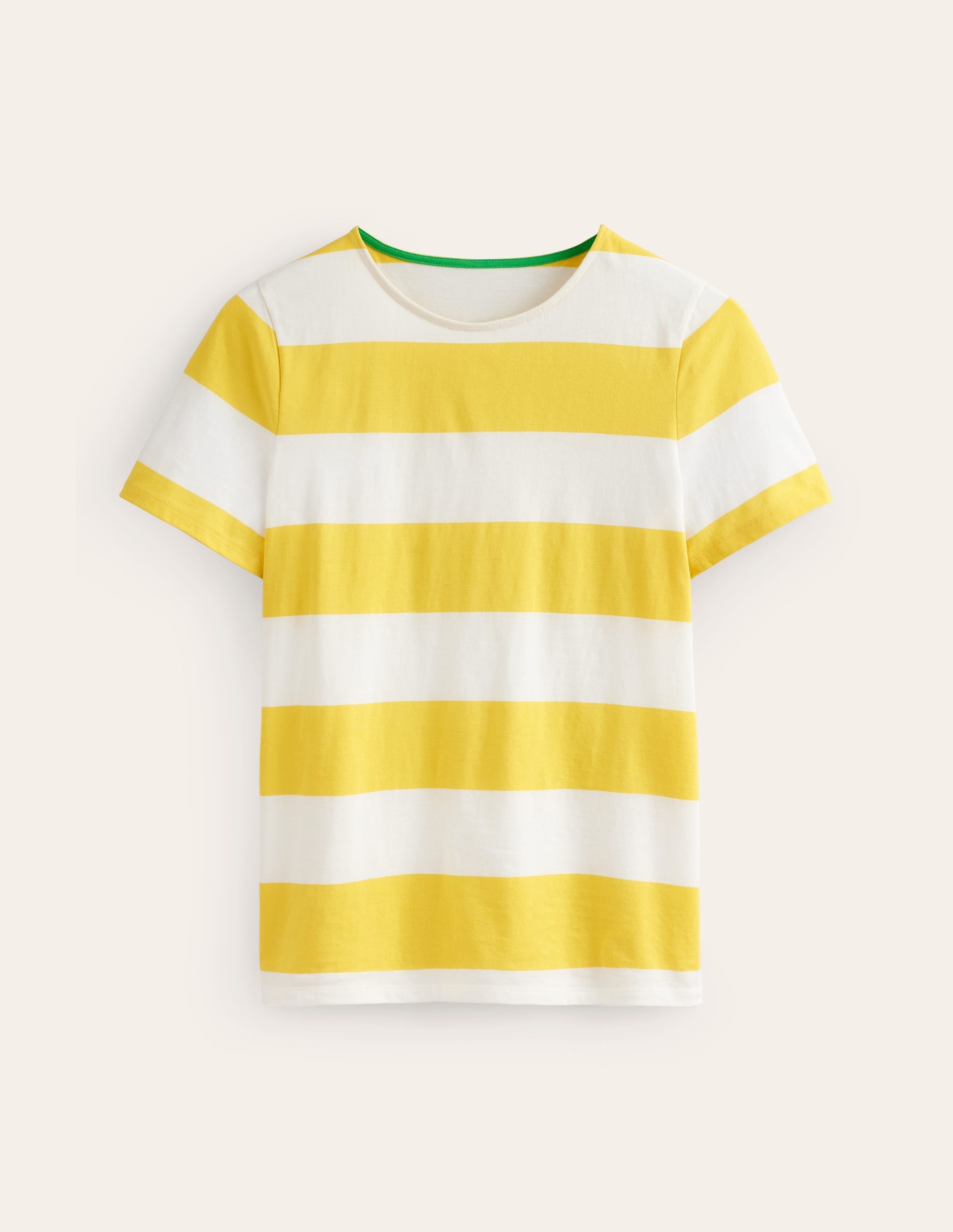 Bea Short Sleeve Breton-Yellow, Ivory Wide Stripe - Image 5