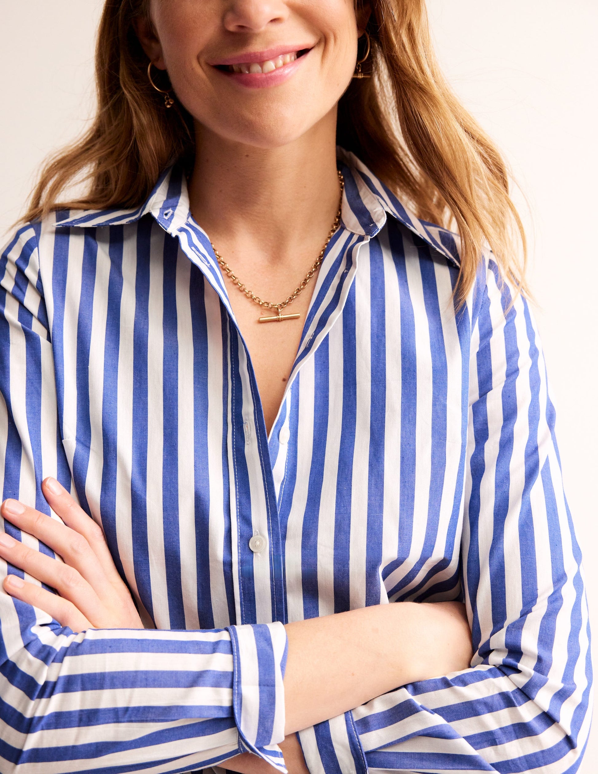 Sienna Cotton Shirt-Surf The Web Stripe-2
