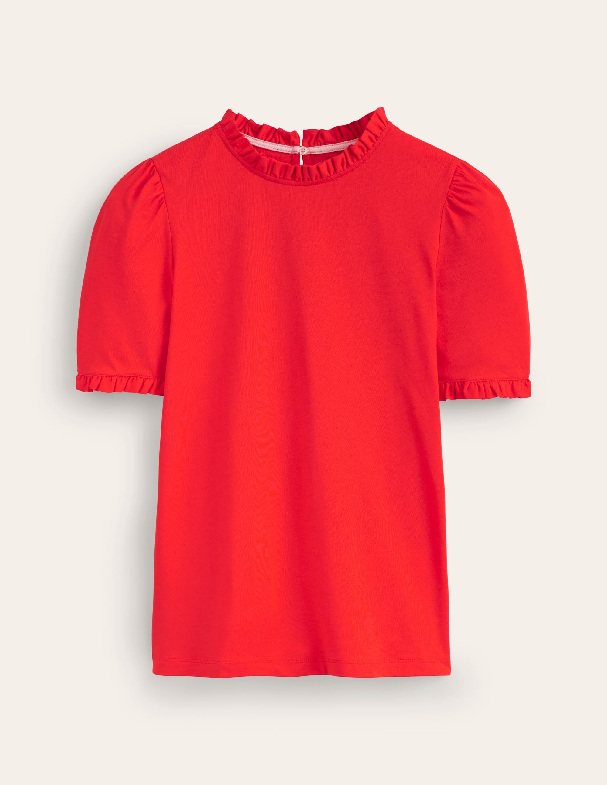 Supersoft Frill Detail T-shirt-Poppy Red - Image 5