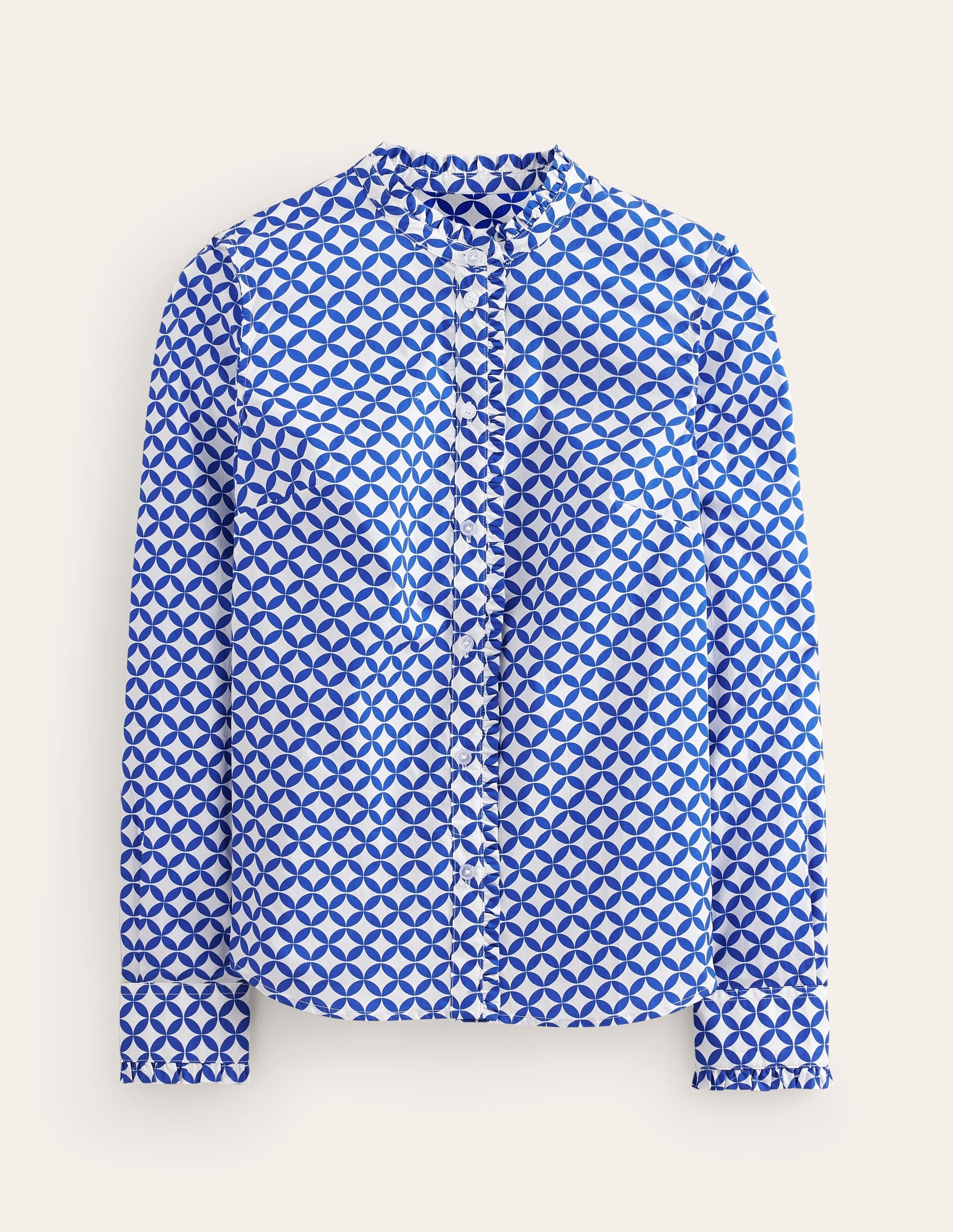 Phoebe Cotton Shirt-Blue, Diamond Terrace - Image 5