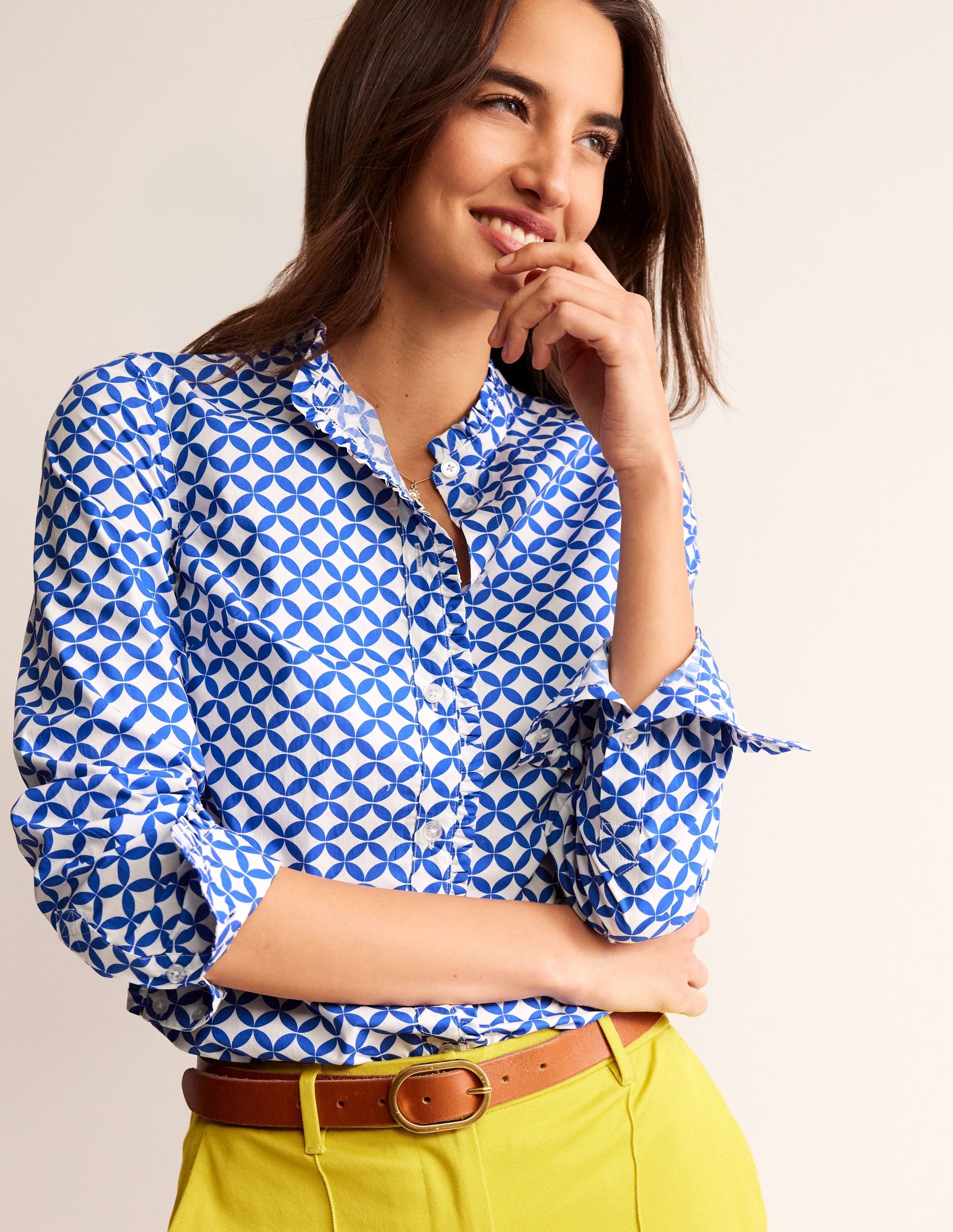 Phoebe Cotton Shirt-Blue, Diamond Terrace - Image 1