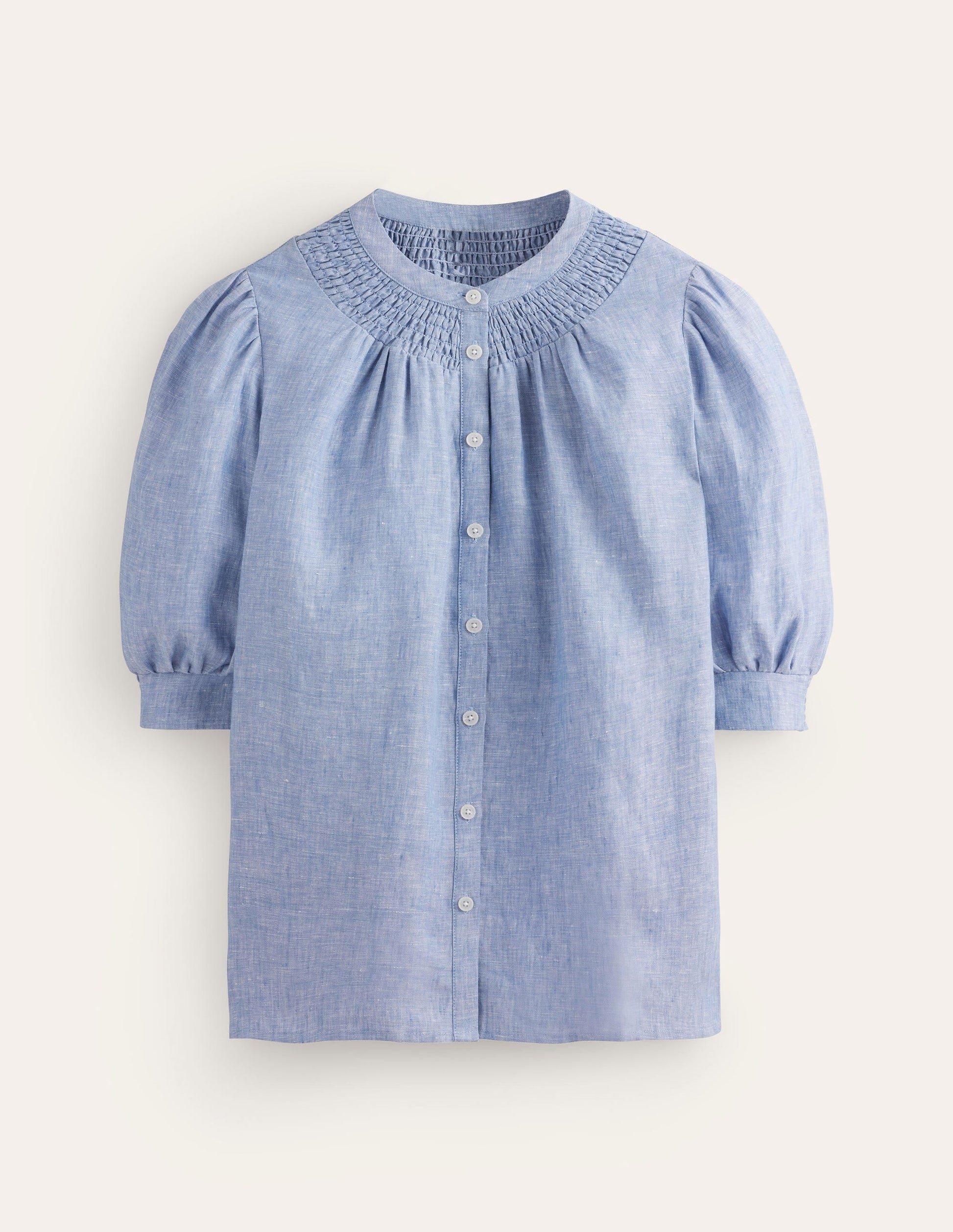 Ada Linen Top-Chambray-5