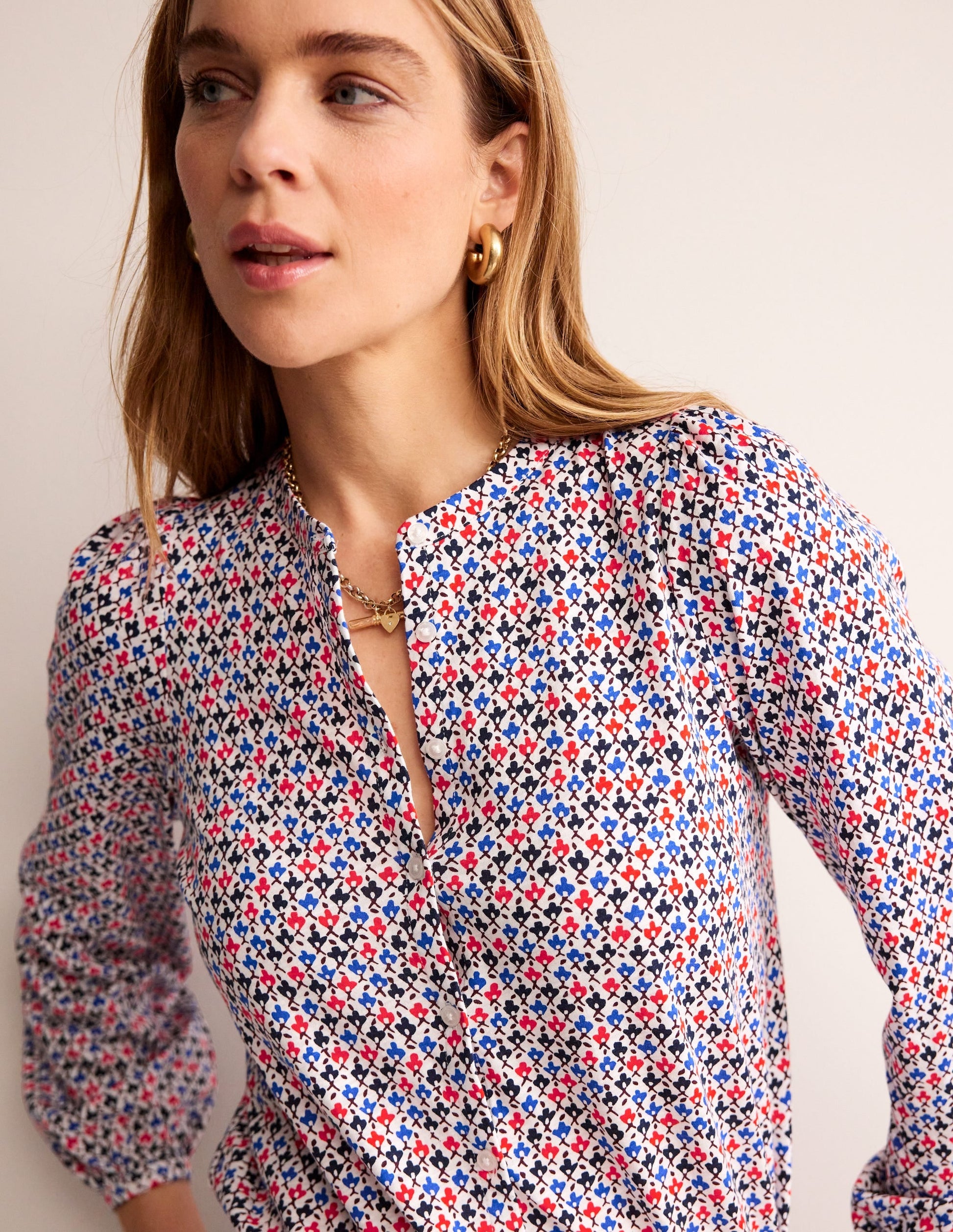 Marina Jersey Shirt-Multi, Trellis Bud-2