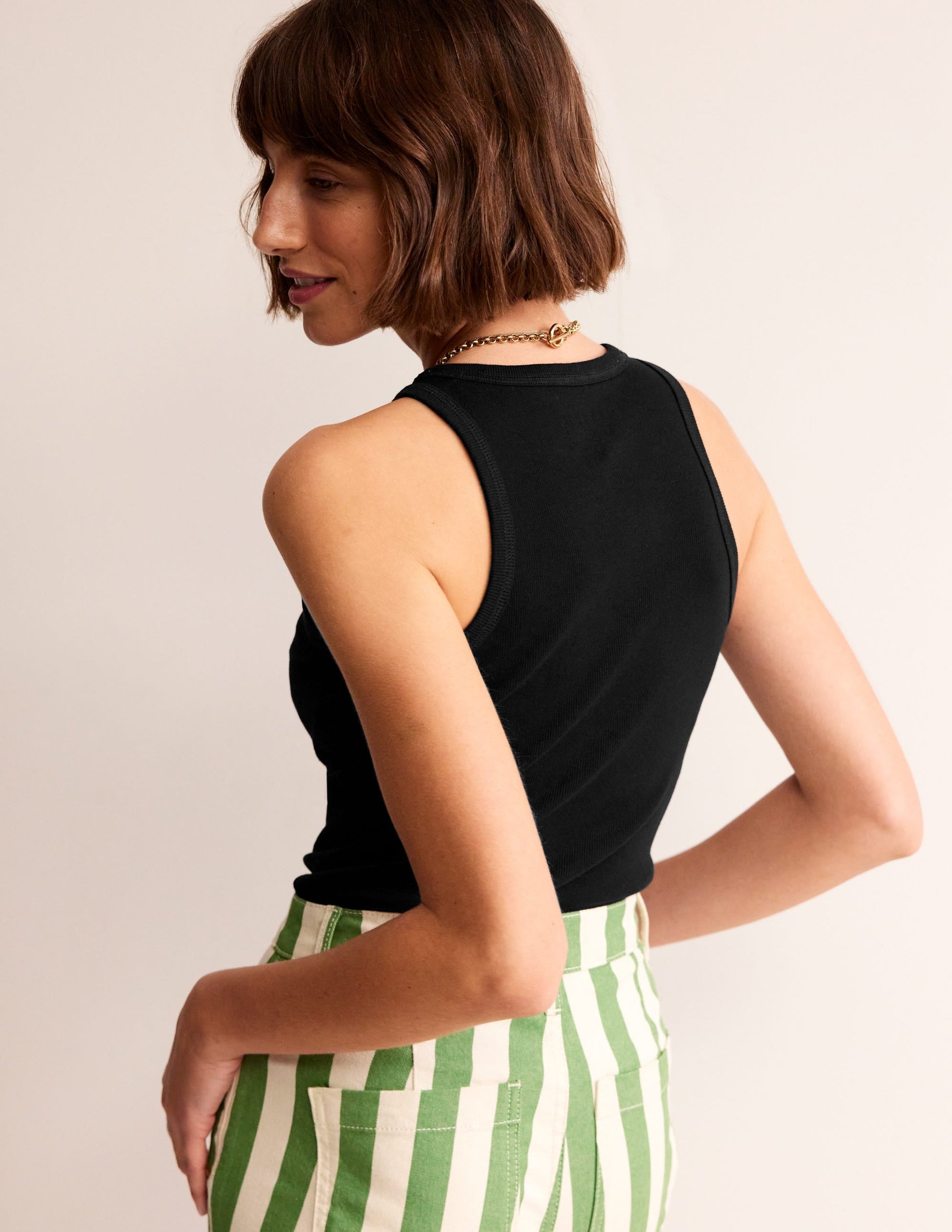 Ribbed Racer Vest-Black-3