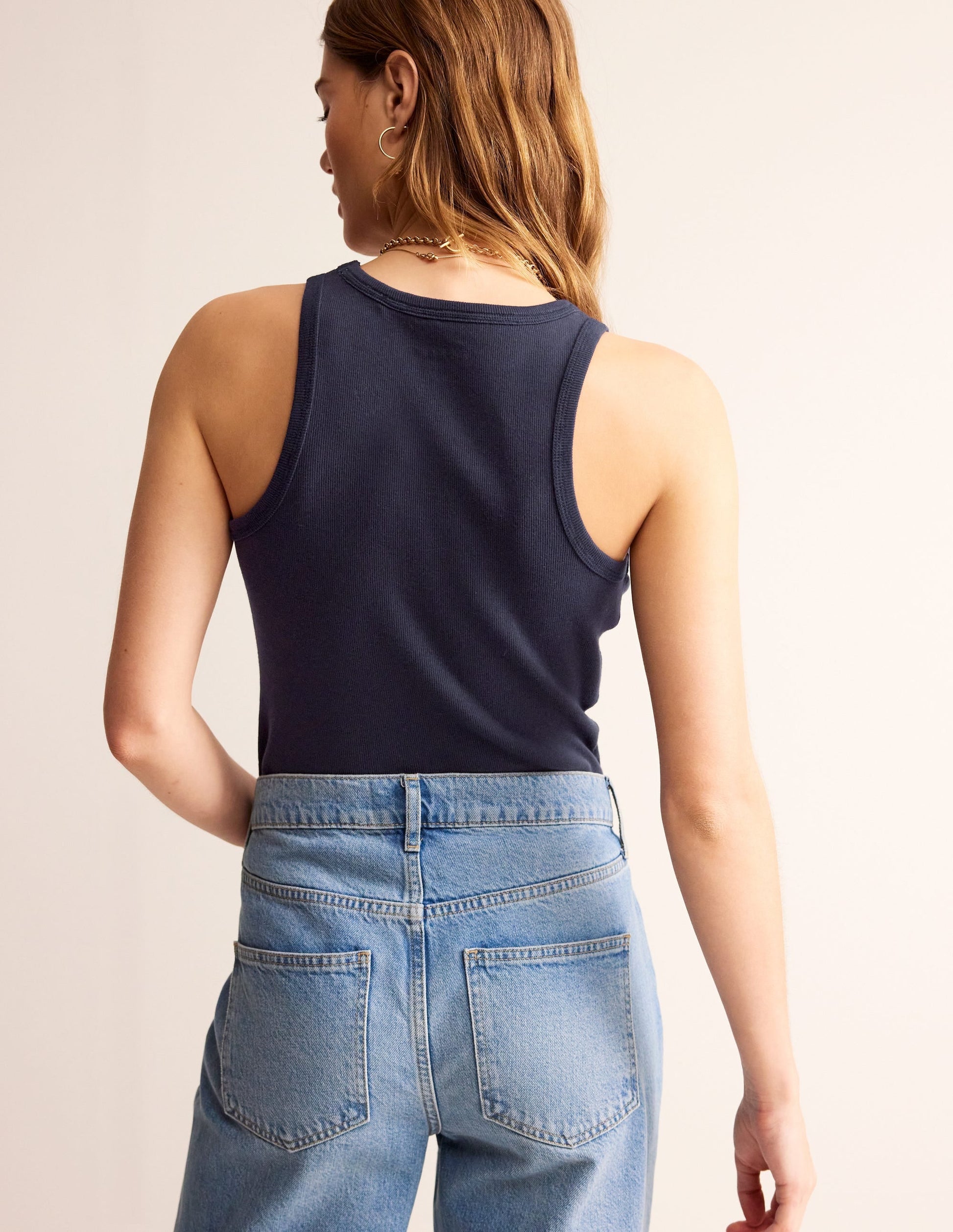 Ribbed Racer Vest-Navy-3