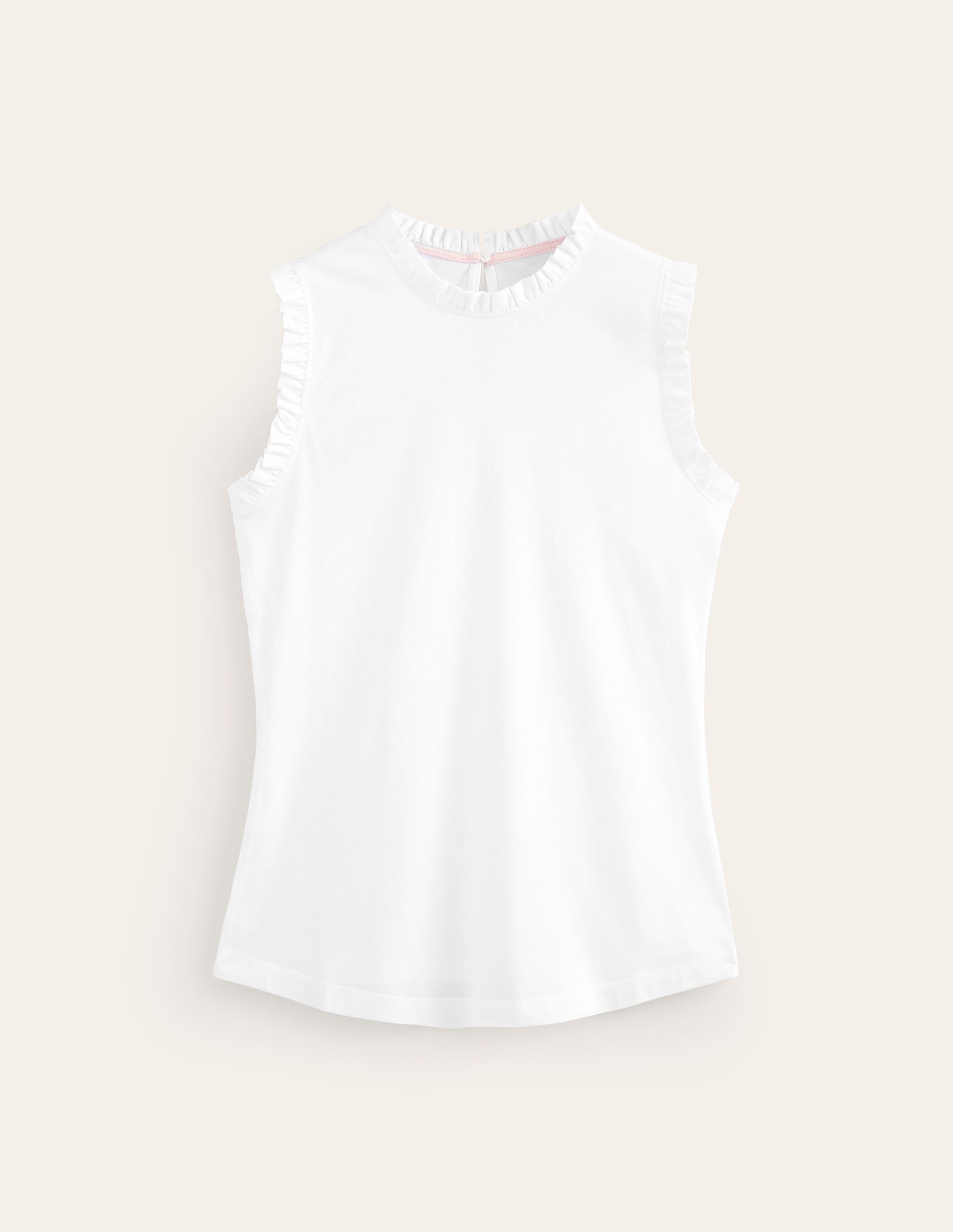 Supersoft Frill Detail Vest-White - Image 5