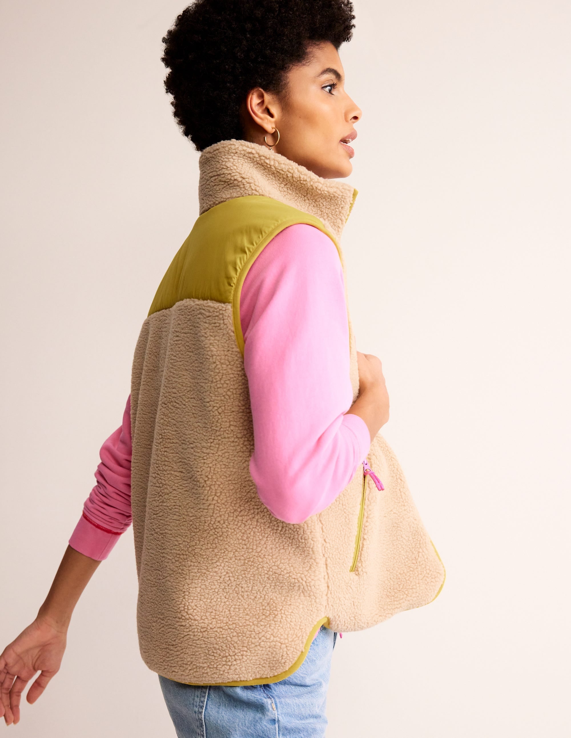 Borg Gilet-Mulberry, Antique Moss - Image 1