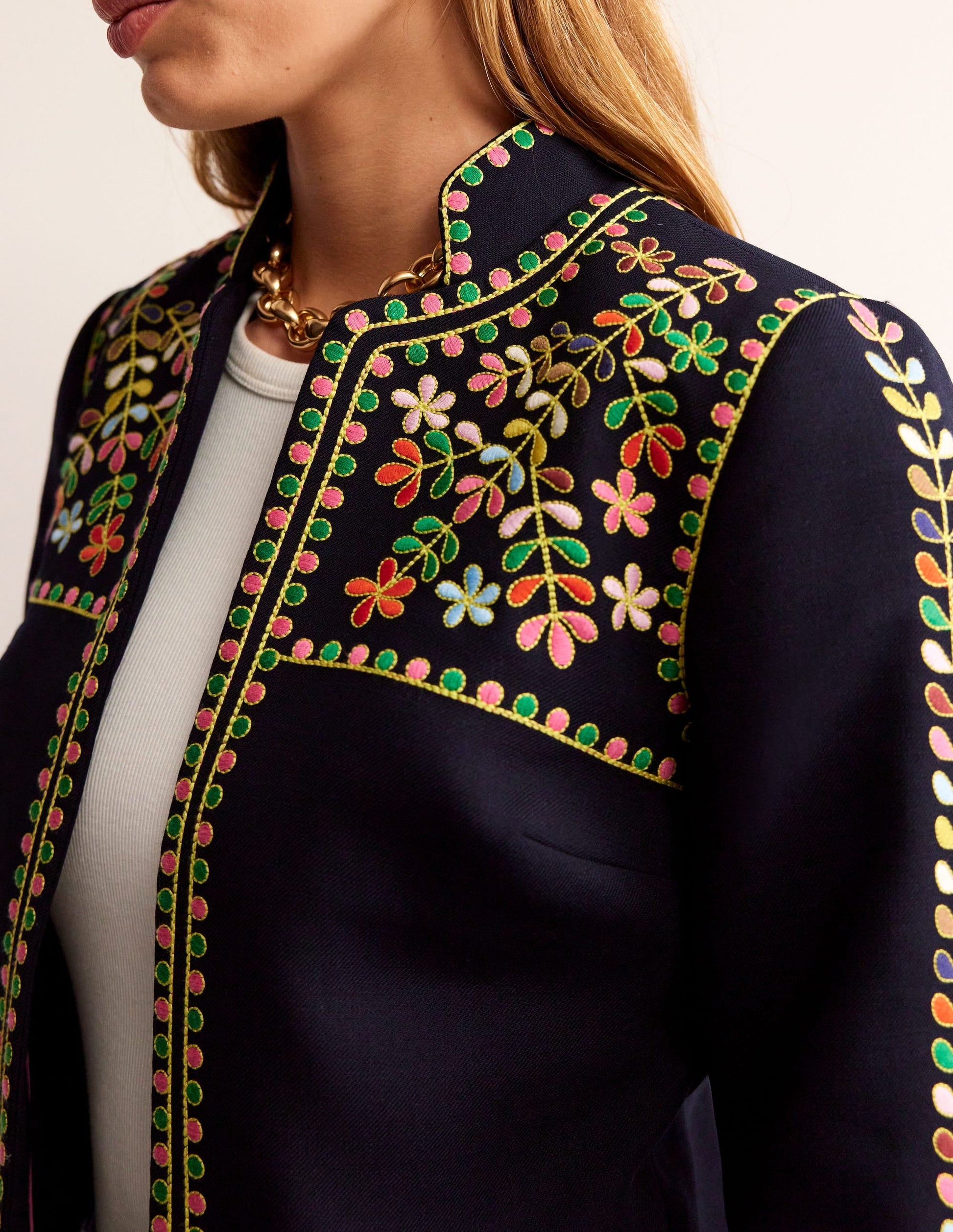 Embroidered Icon Jacket-Navy-2