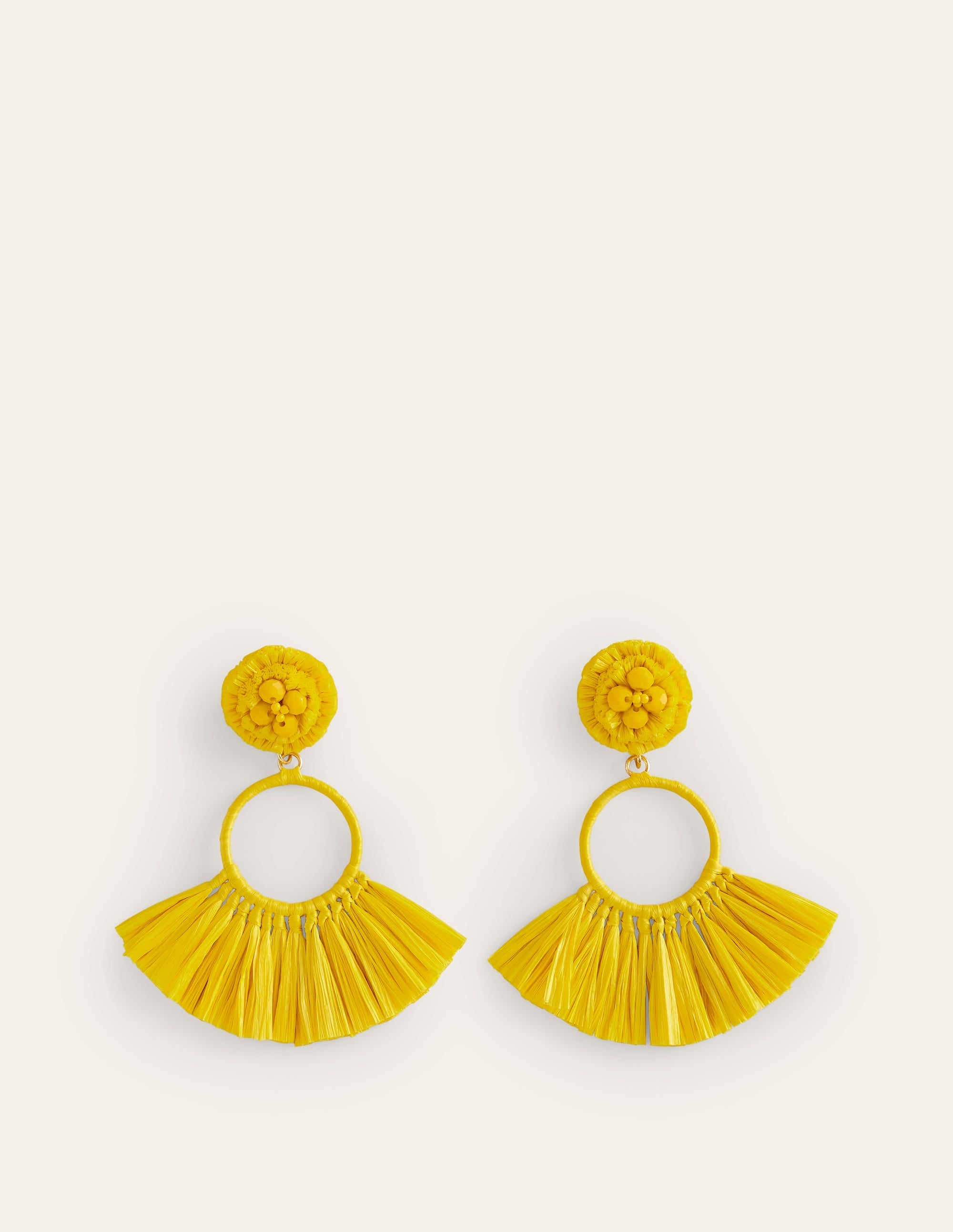 Tassel Ring Earrings-Warm Sunshine Yellow - Image 2