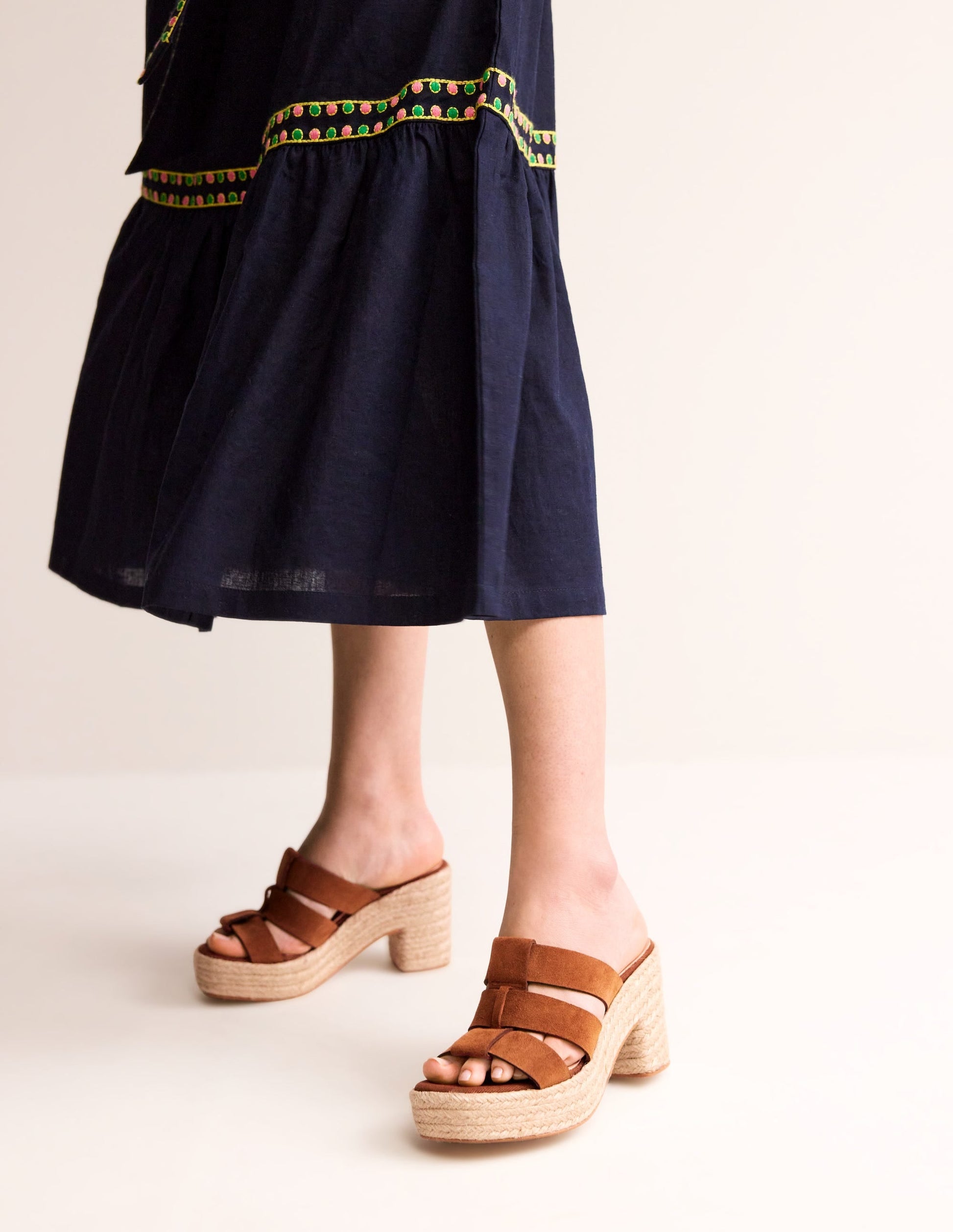 Heeled Espadrille Sandals-Tan-1
