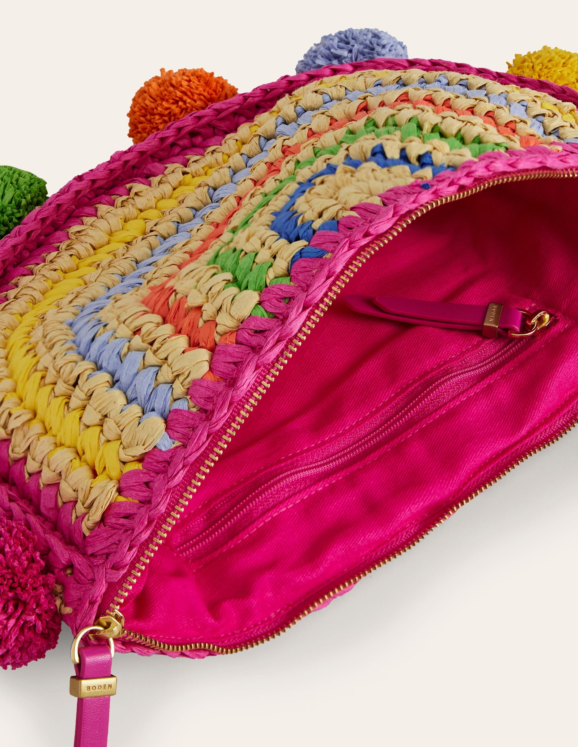 Rainbow Raffia Clutch-Rainbow - Image 4