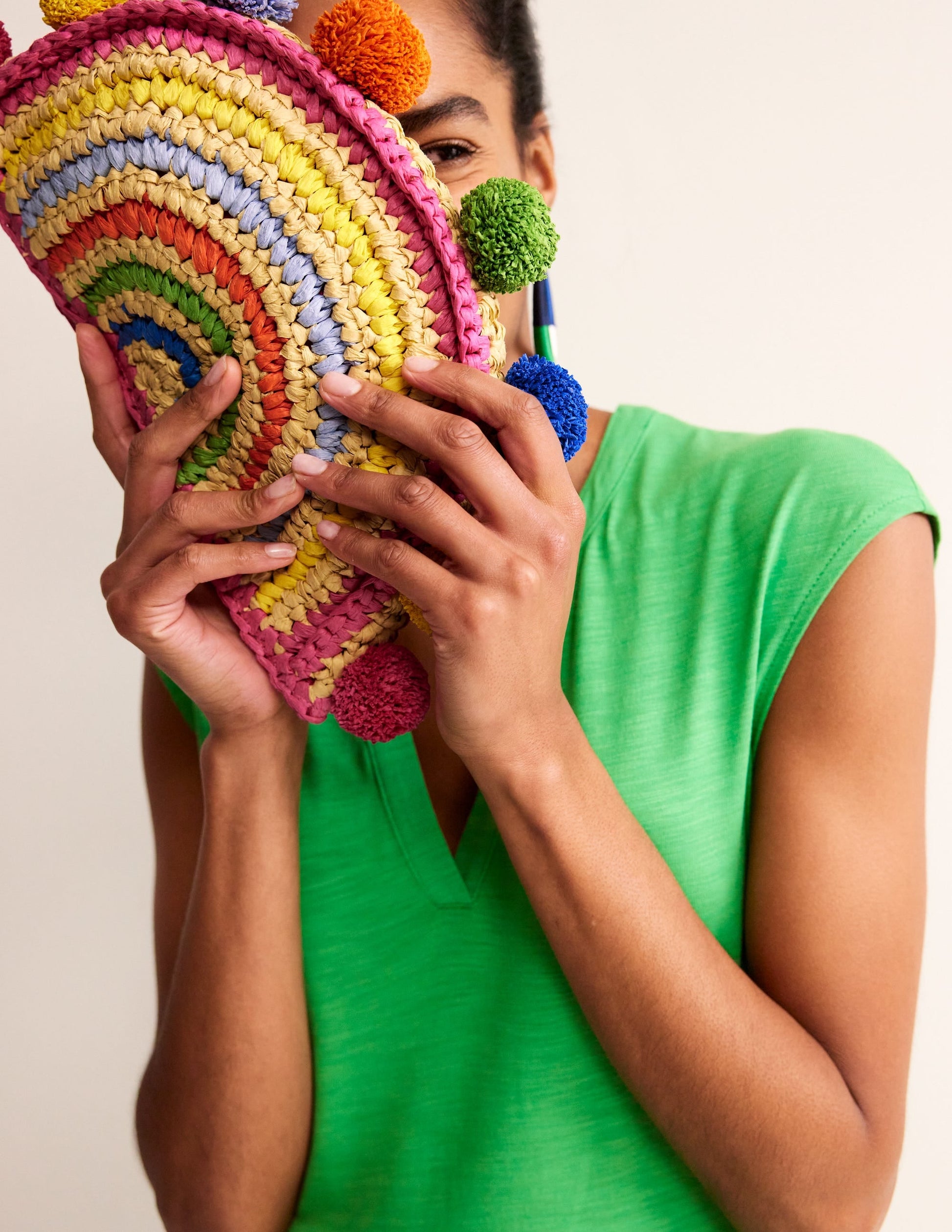 Rainbow Raffia Clutch-Rainbow-1
