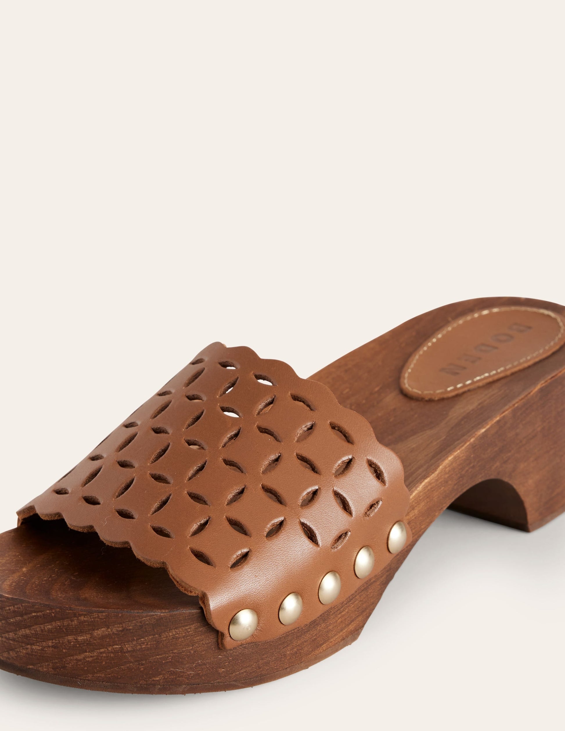 Cut Out Detail Clog-Tan-4