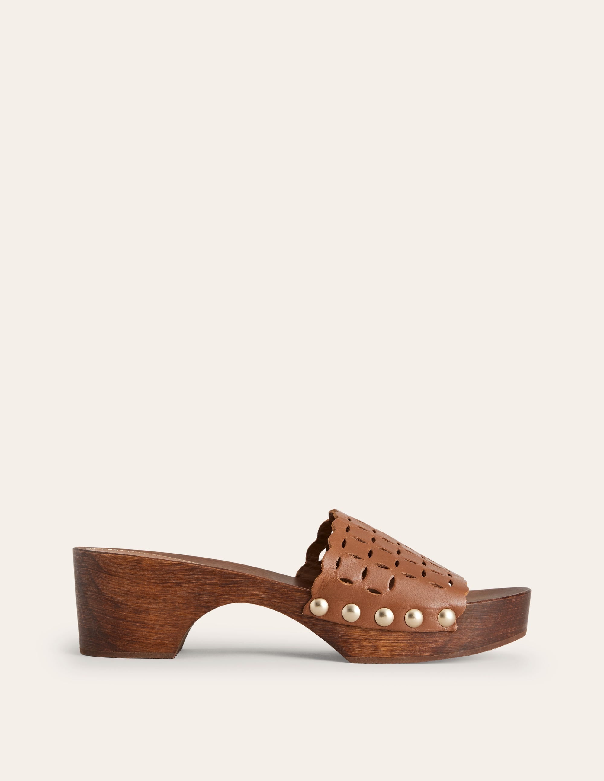 Cut Out Detail Clog-Tan - Image 2