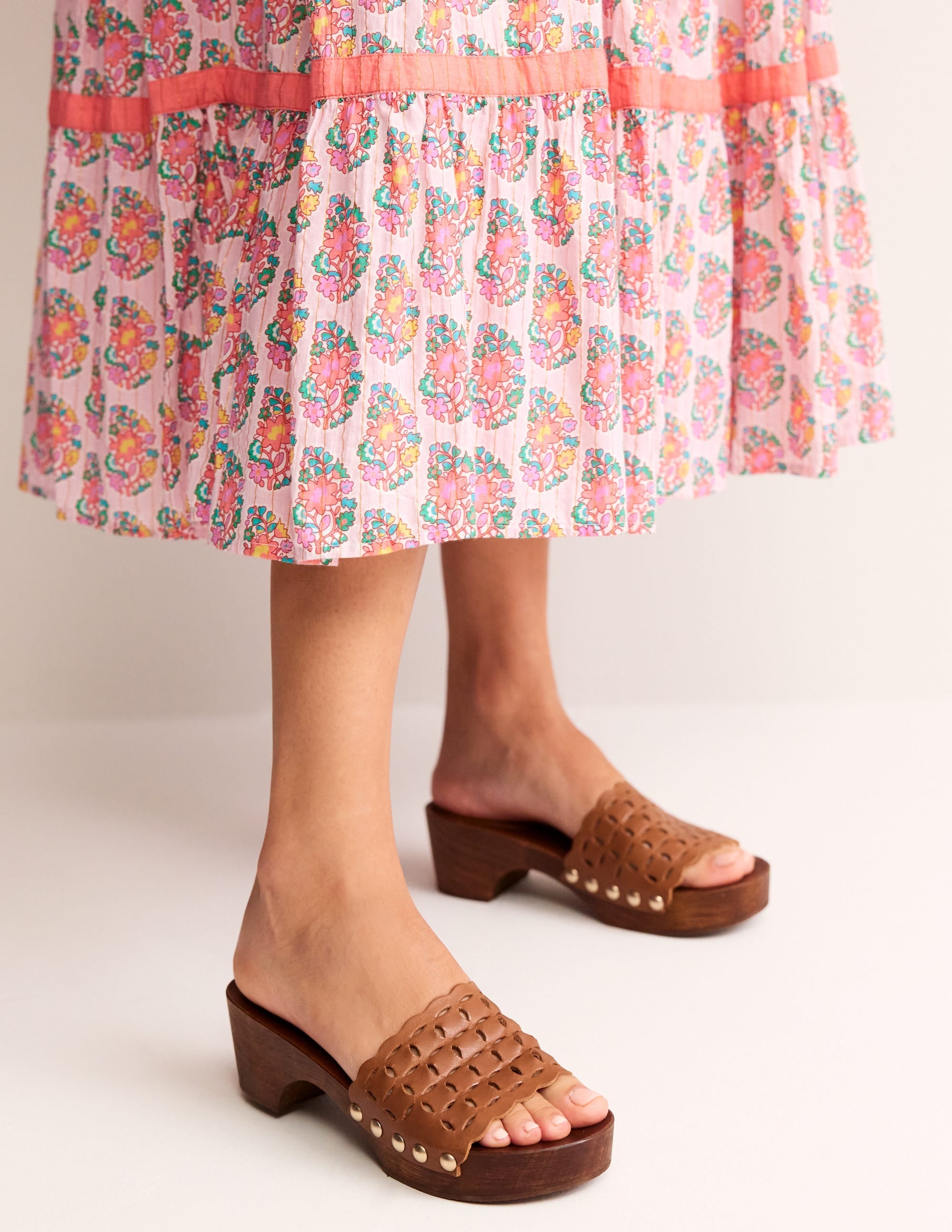 Cut Out Detail Clog-Tan - Image 1