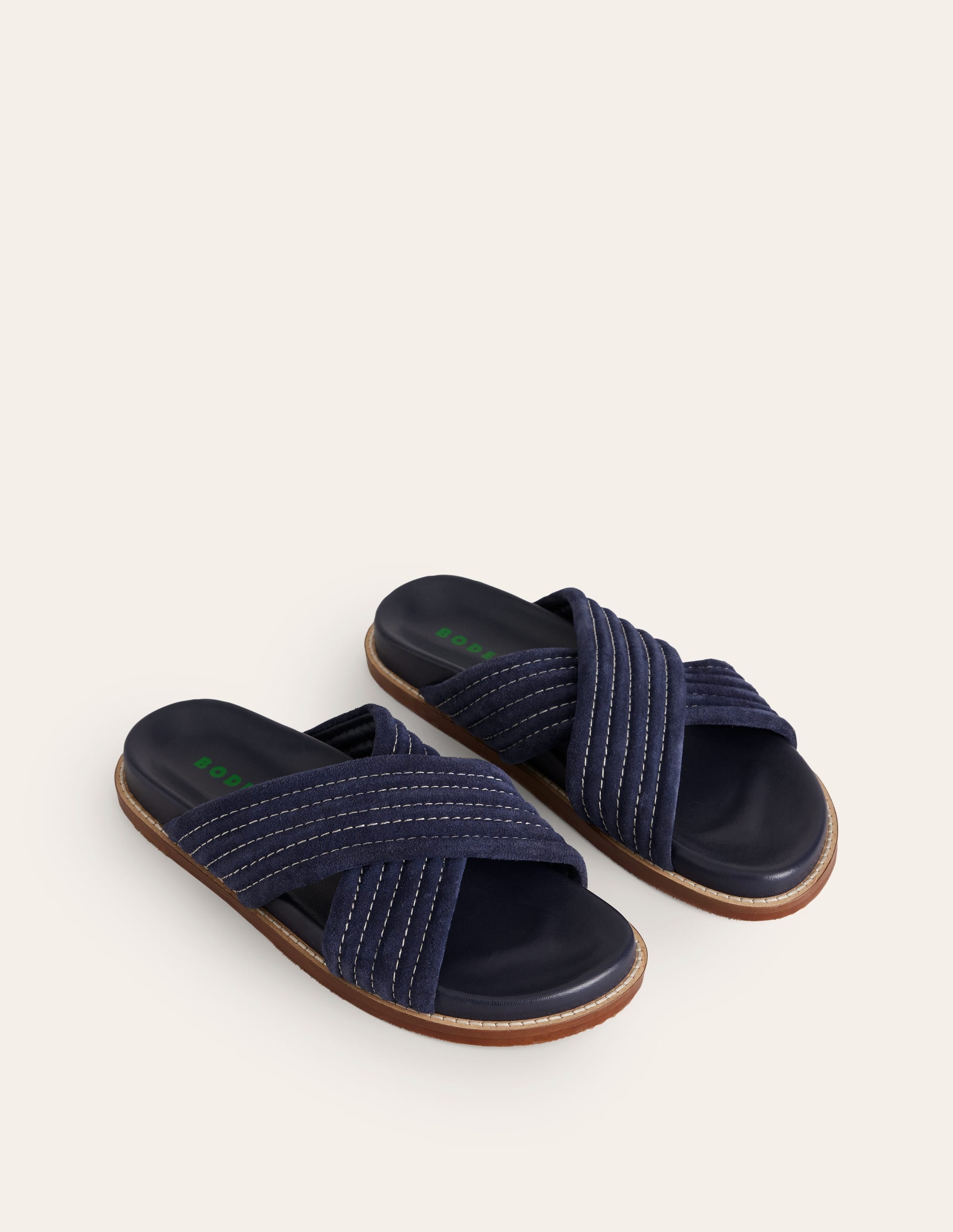 Cross Strap Sliders-Navy - Image 4