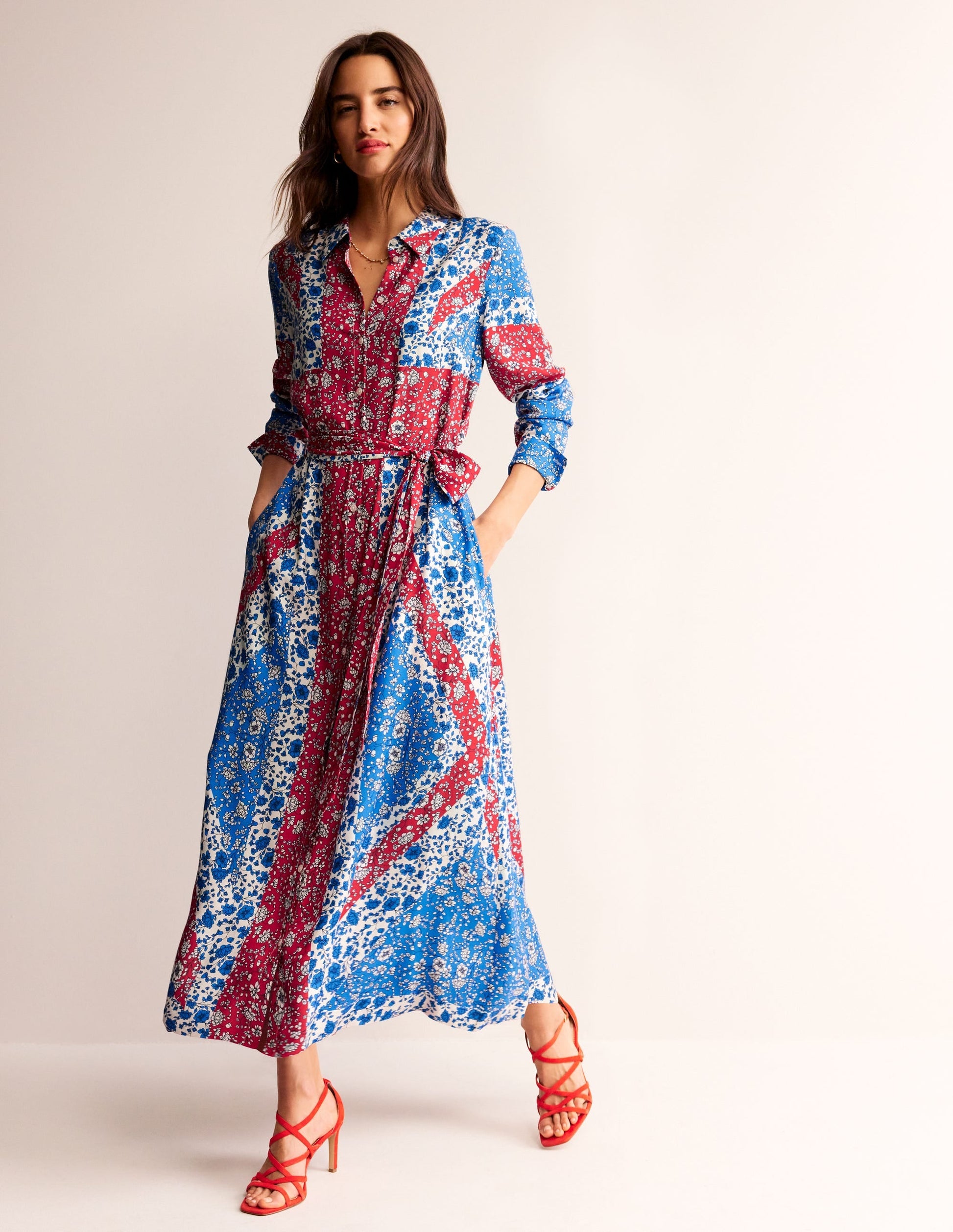Claudia Maxi Shirt Dress-Indigo Bunting, Union Jack-1