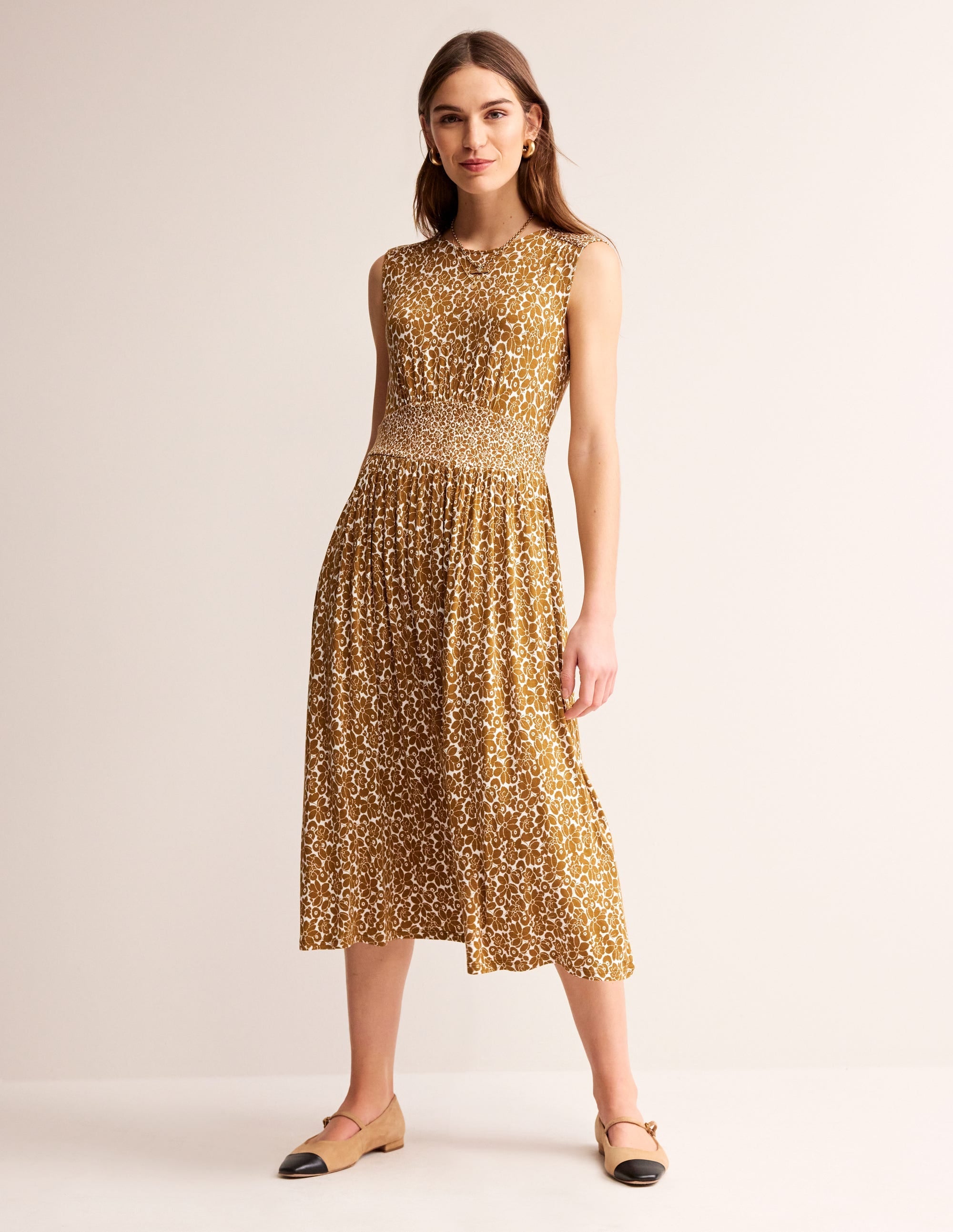 Thea Sleeveless Midi Dress-Bronze Brown, Bloomsbury Pop - Image 2