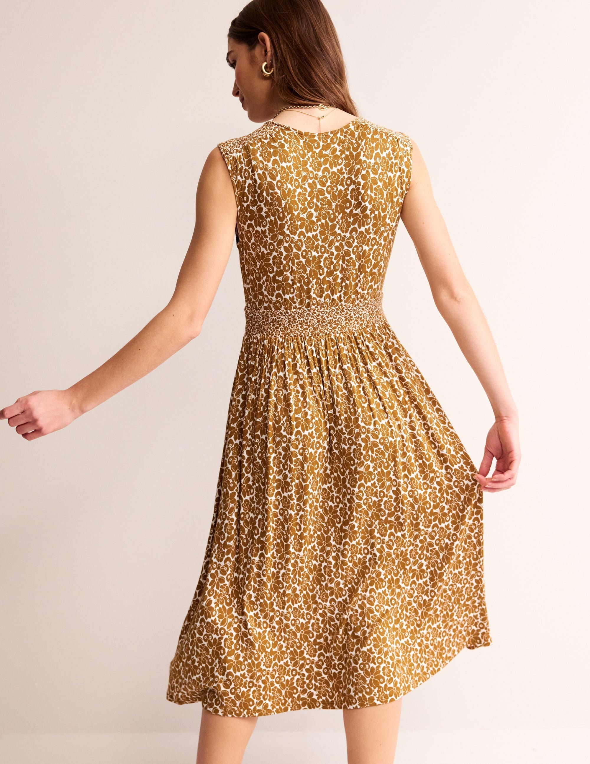 Thea Sleeveless Midi Dress-Bronze Brown, Bloomsbury Pop - Image 4