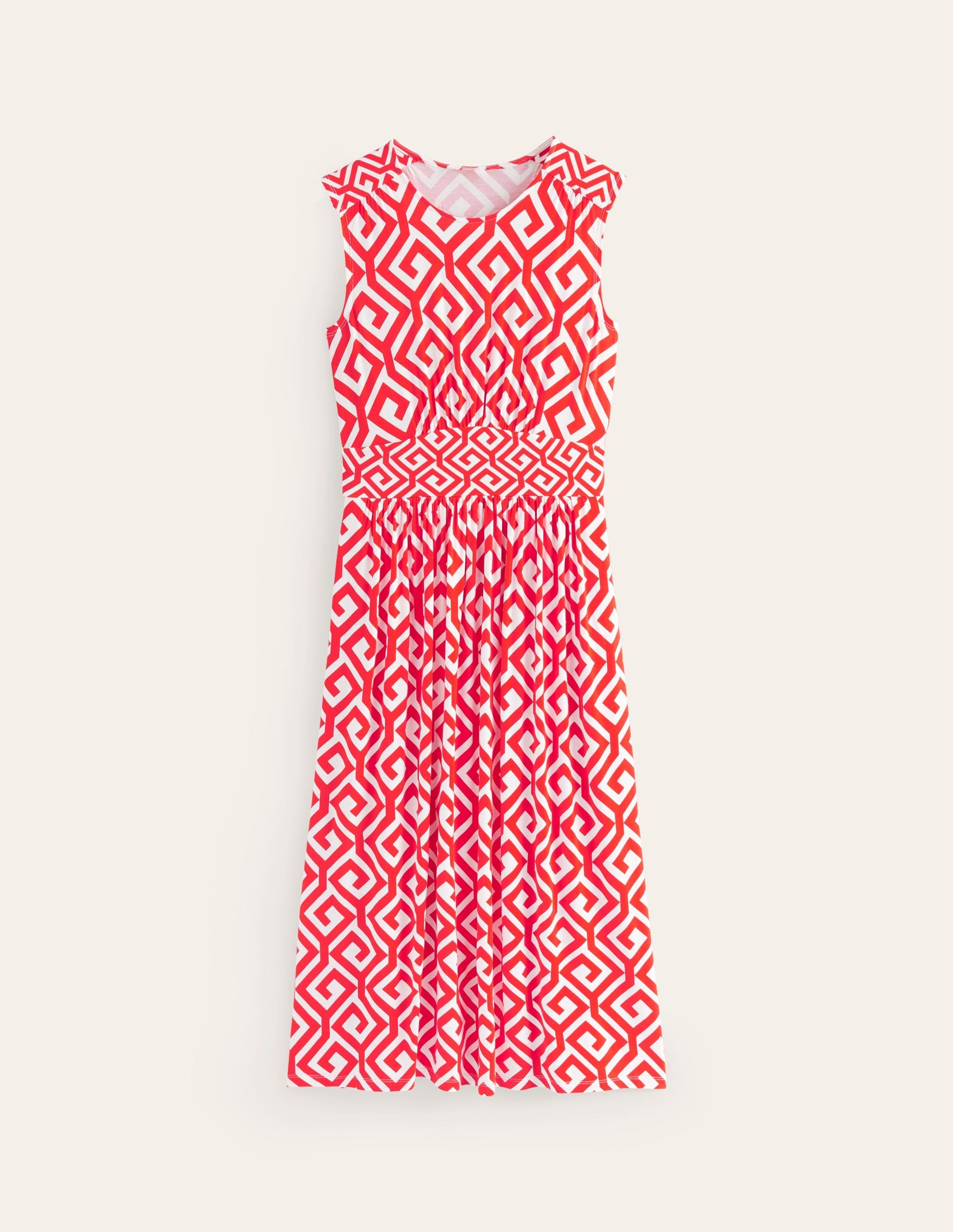 Thea Sleeveless Midi Dress-Flame Scarlet, Maze-5
