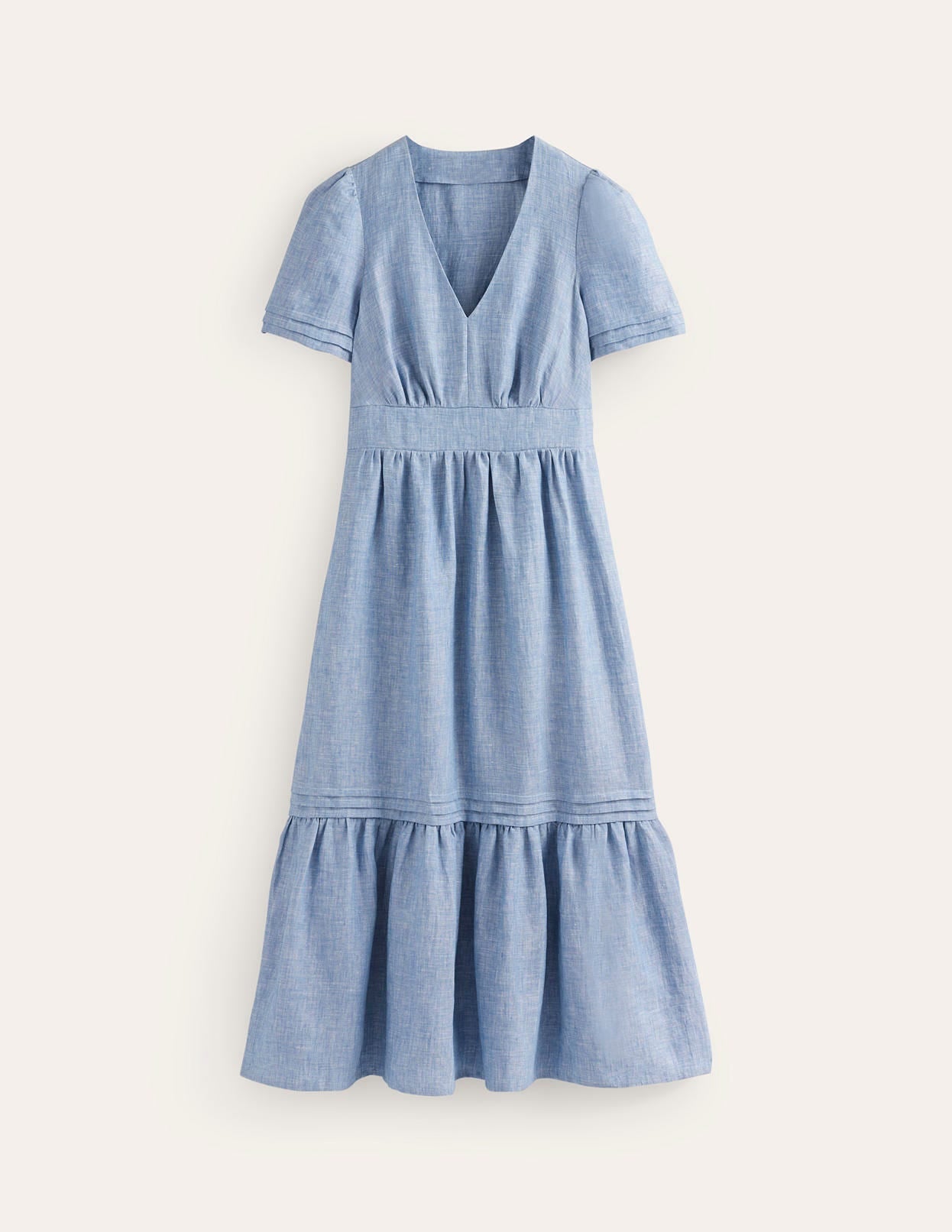 Eve Linen Midi Dress-Chambray - Image 7