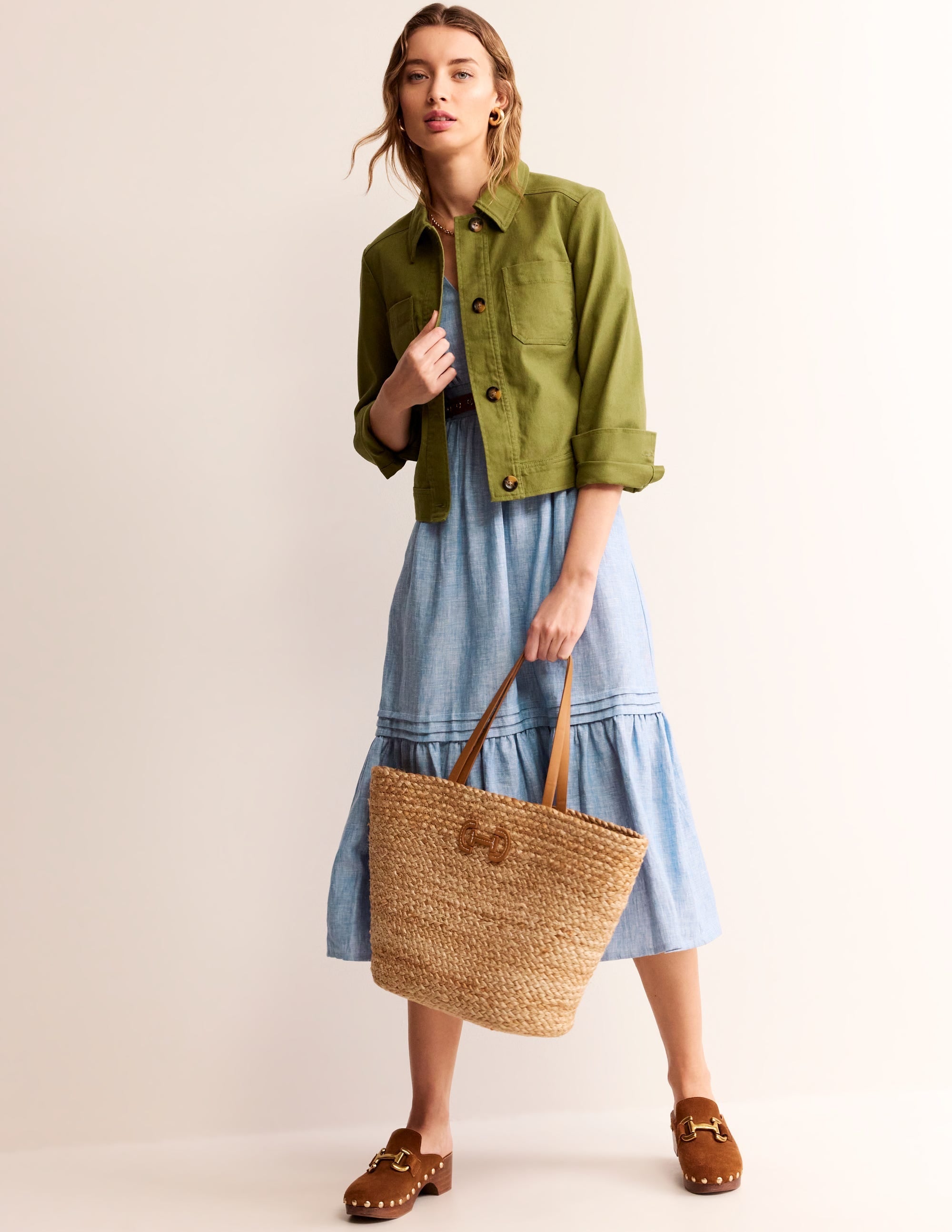 Eve Linen Midi Dress-Chambray - Image 6