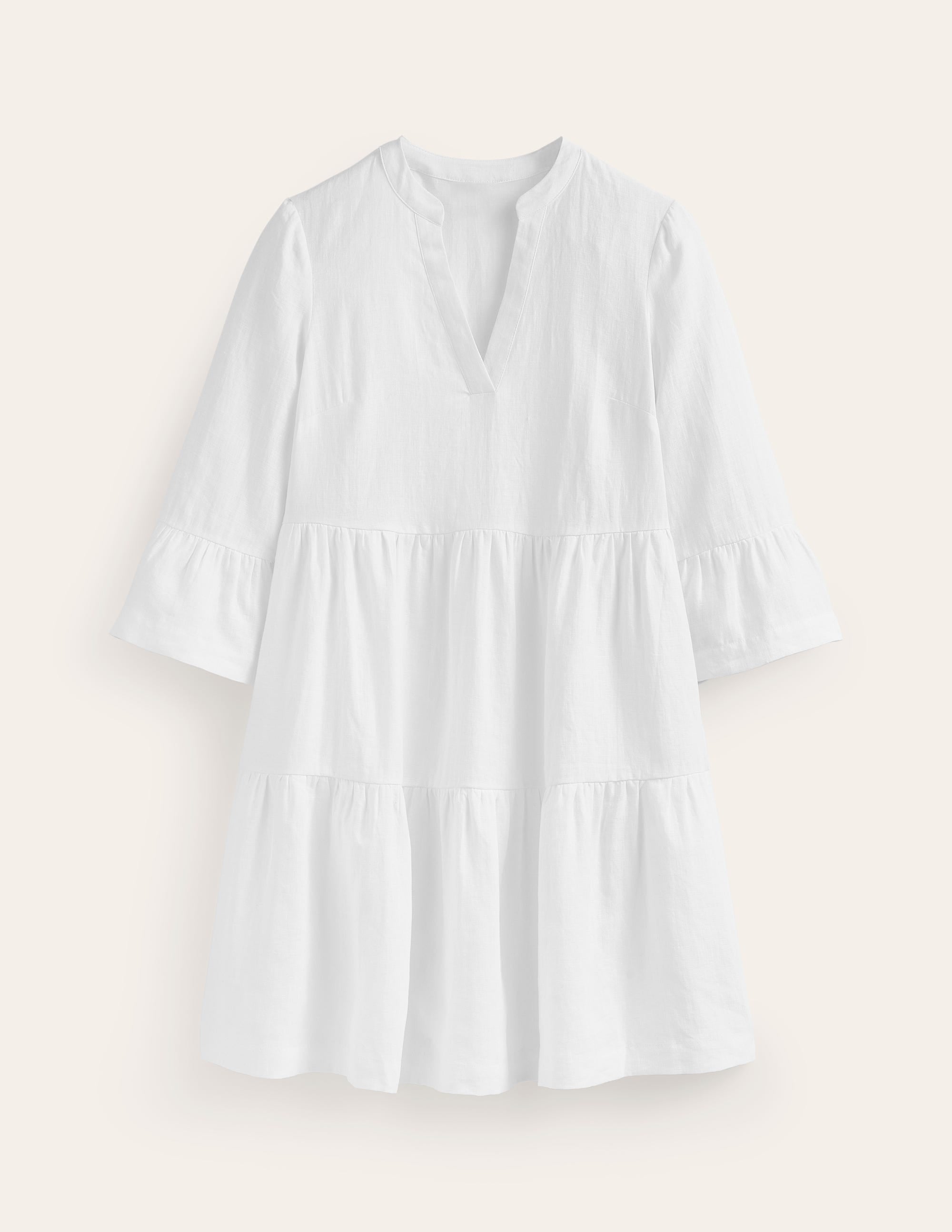 Sophia Linen Short Dress-White - Image 6