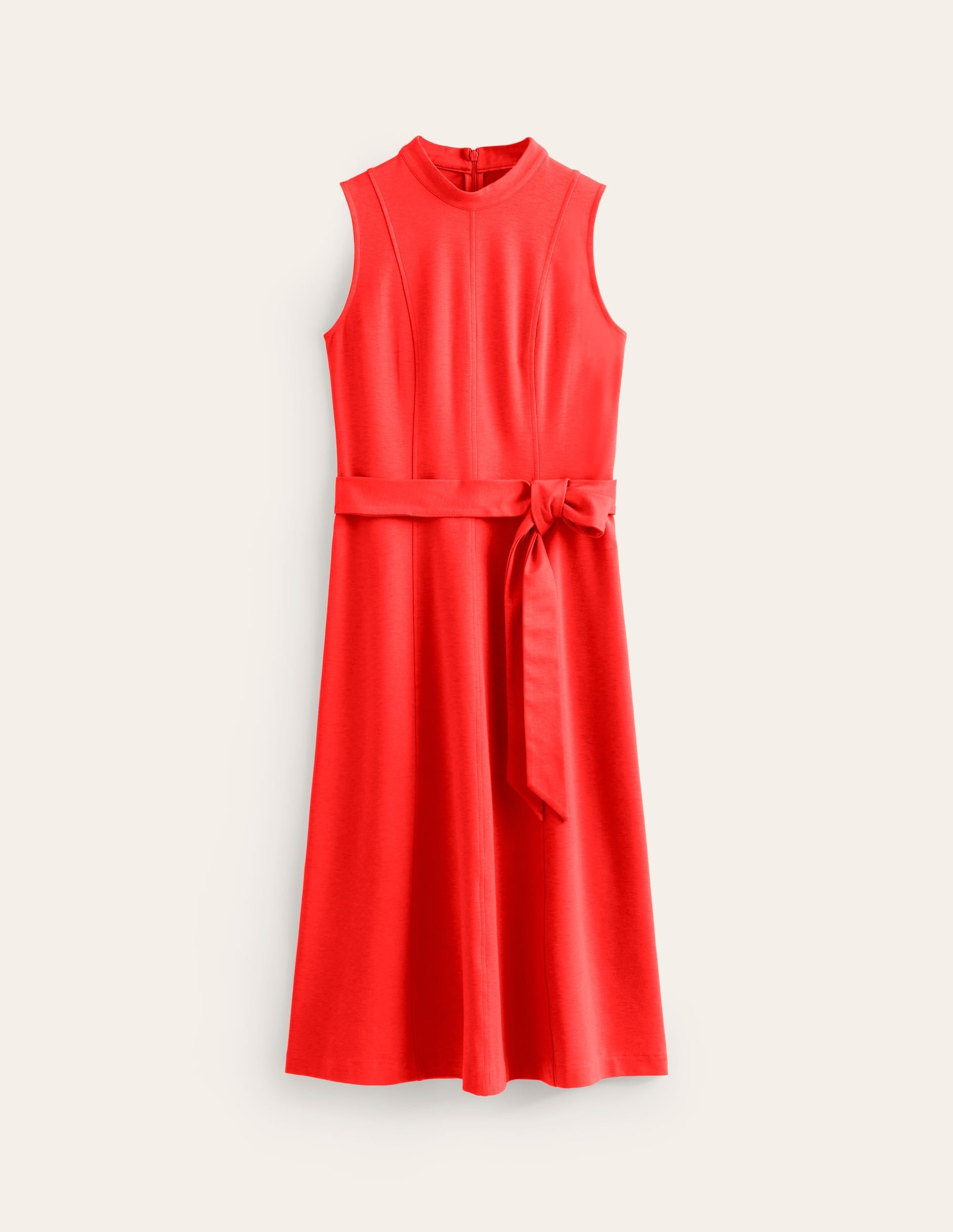 Nicola High Neck Ponte Dress-Fiesta Orange - Image 6