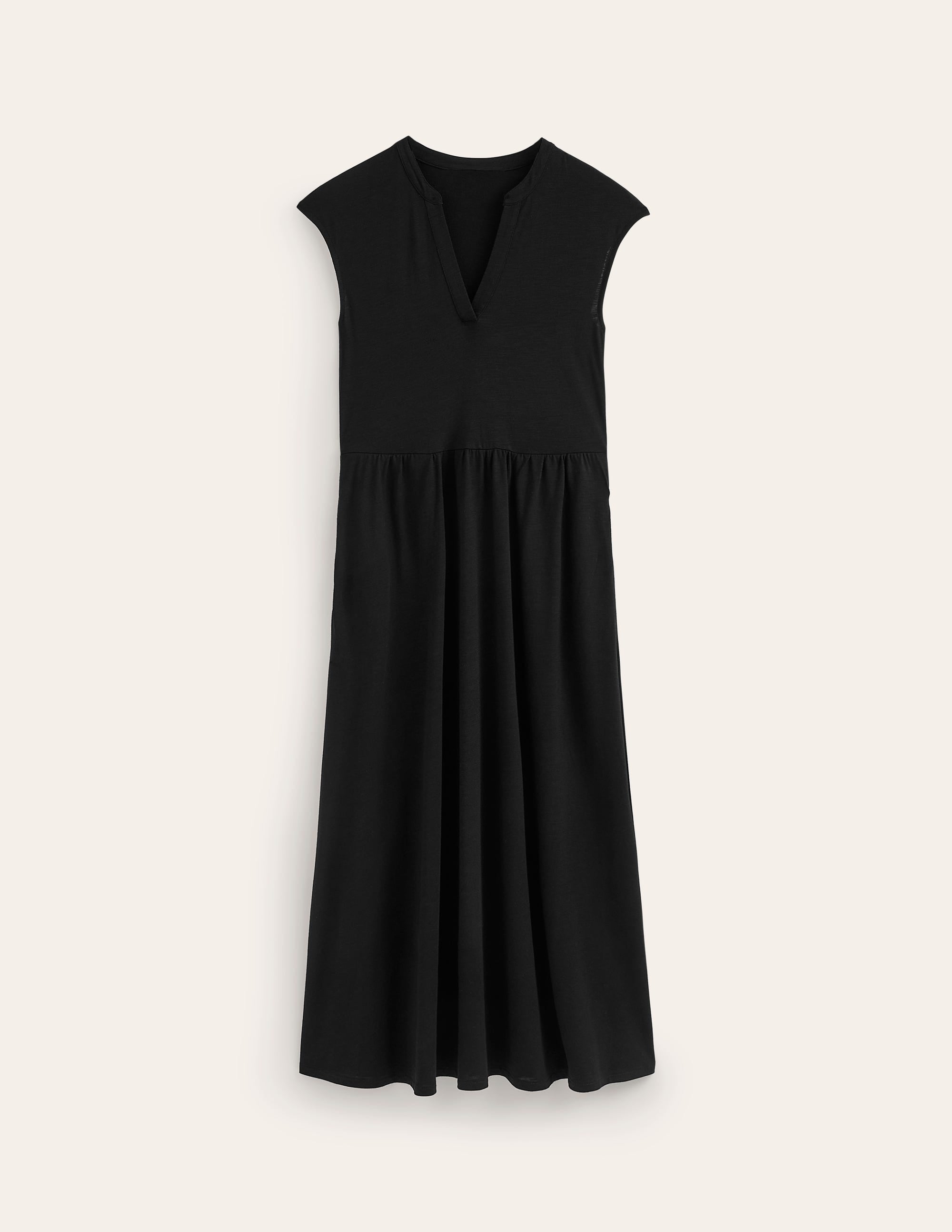 Chloe Notch Jersey Midi Dress-Black - Image 5