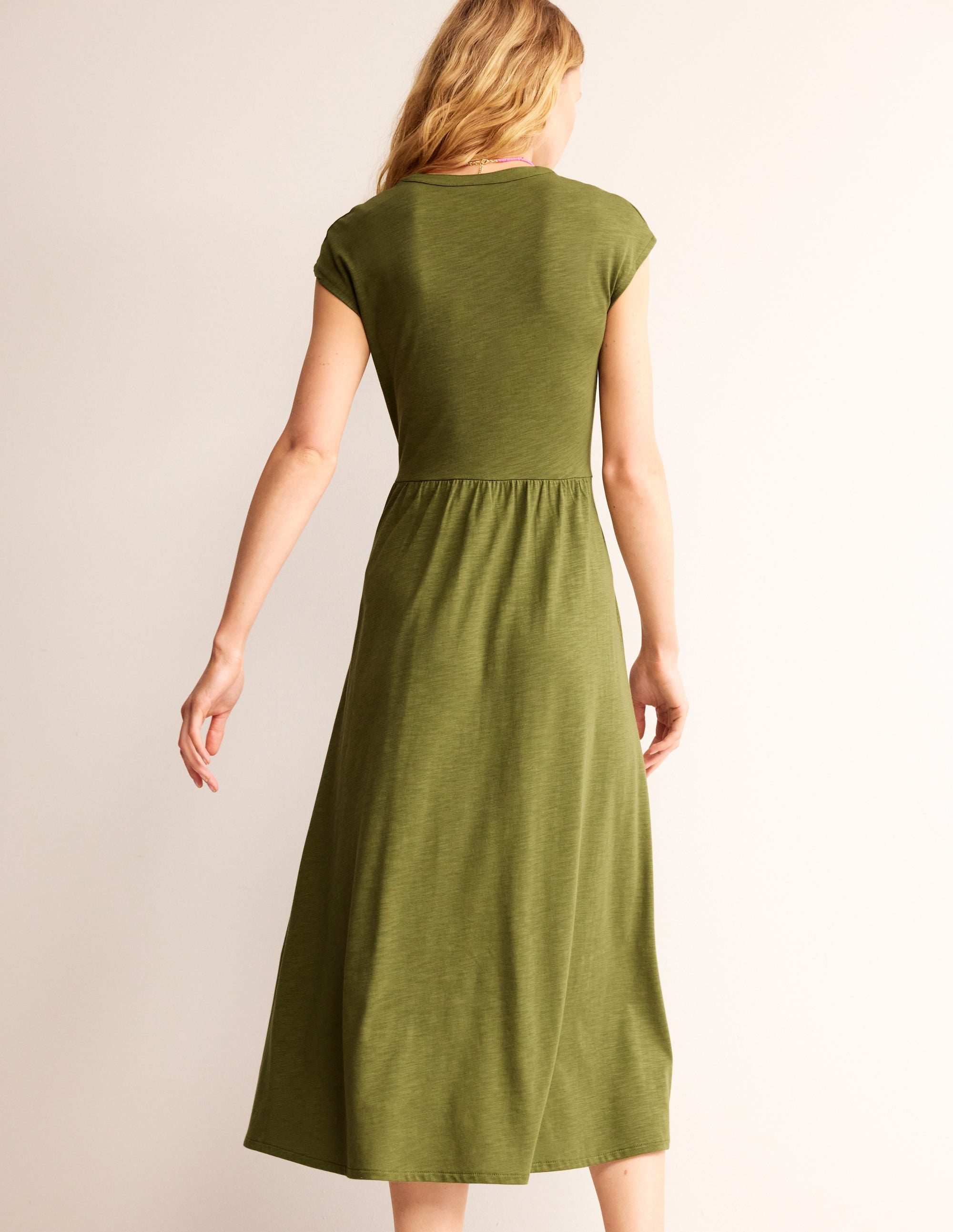 Chloe Notch Jersey Midi Dress-G - Image 4