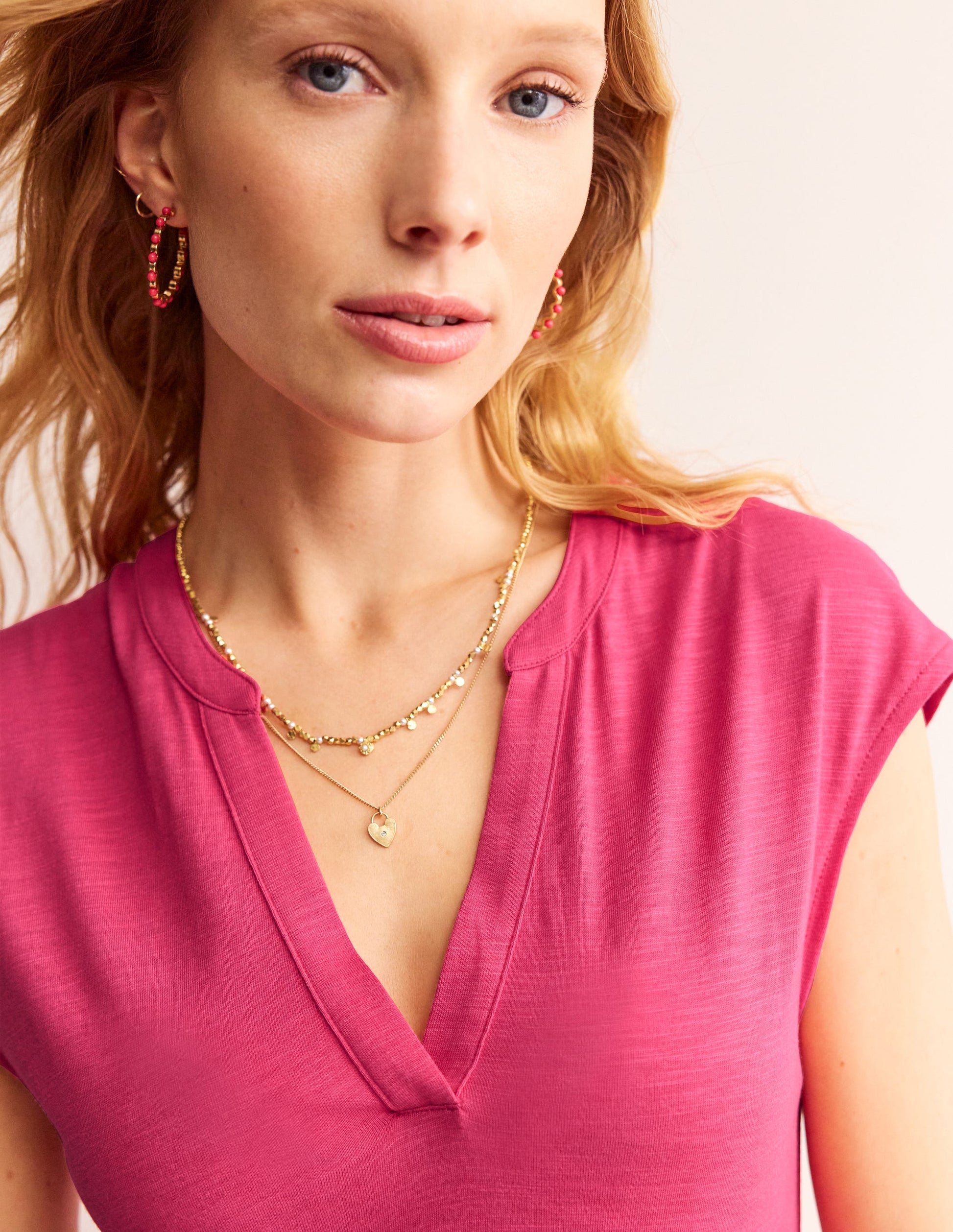 Chloe Notch Jersey Midi Dress-Rethink Pink-2