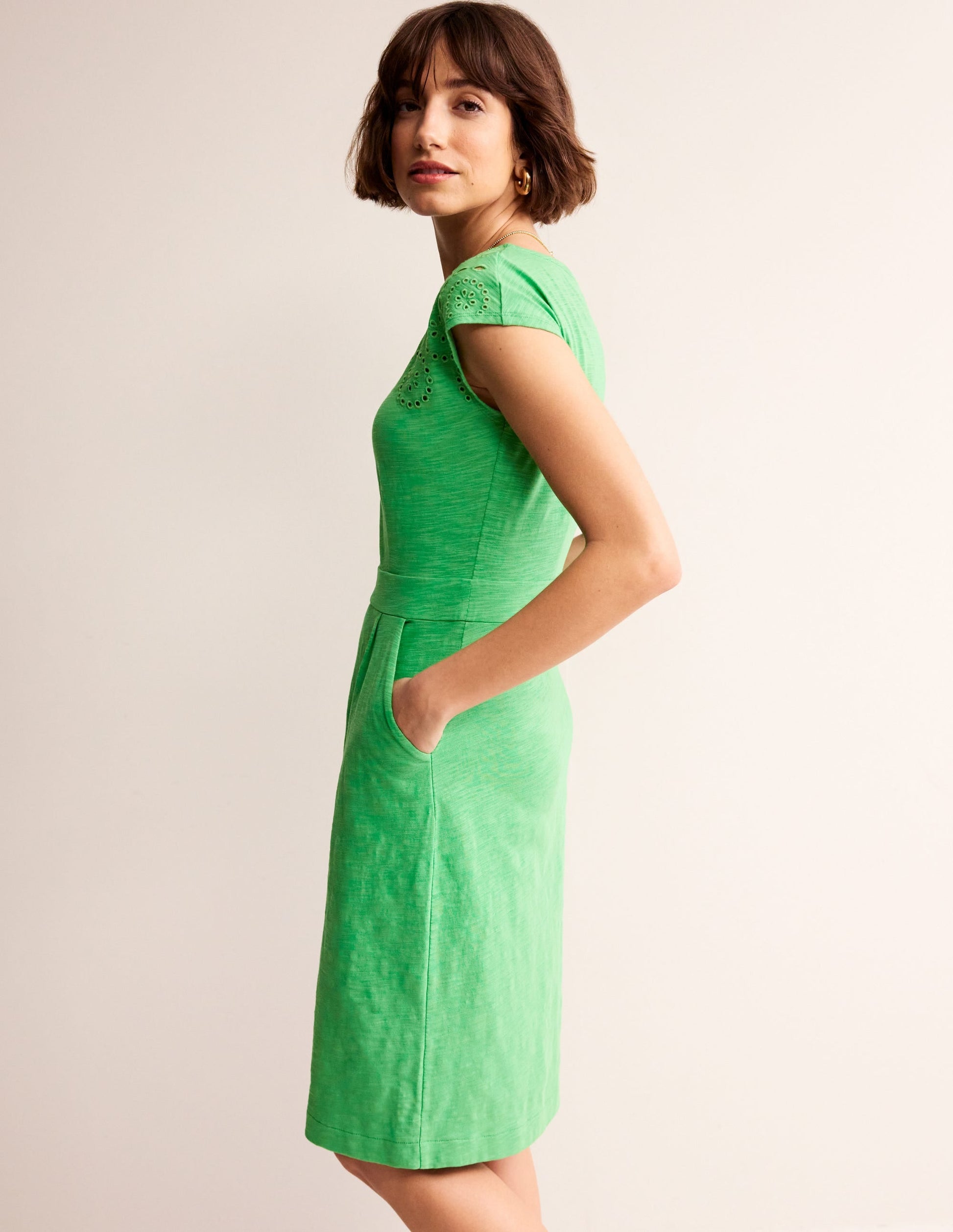 Florrie Broderie Dress-Kelly Green-4