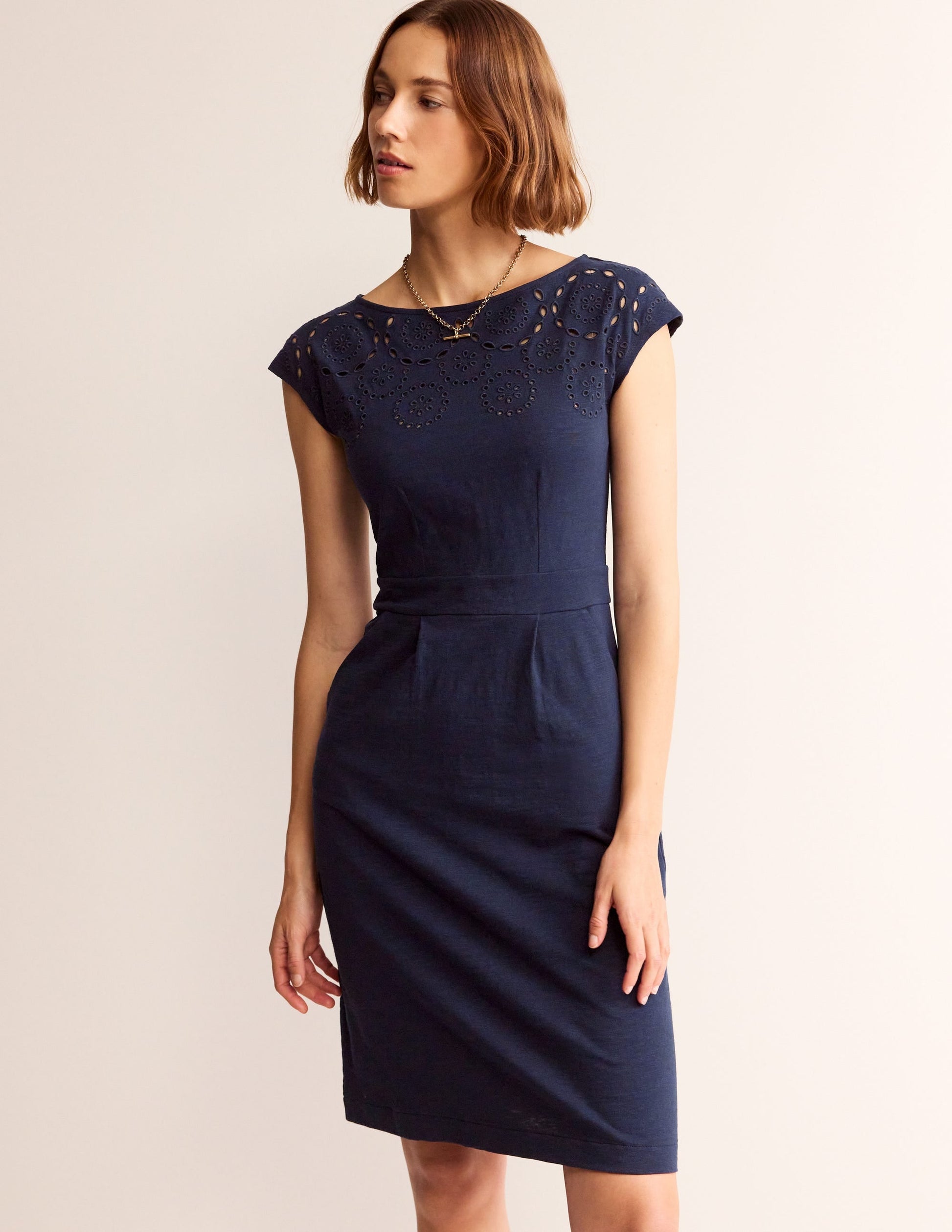 Florrie Broderie Dress-Light Navy-4