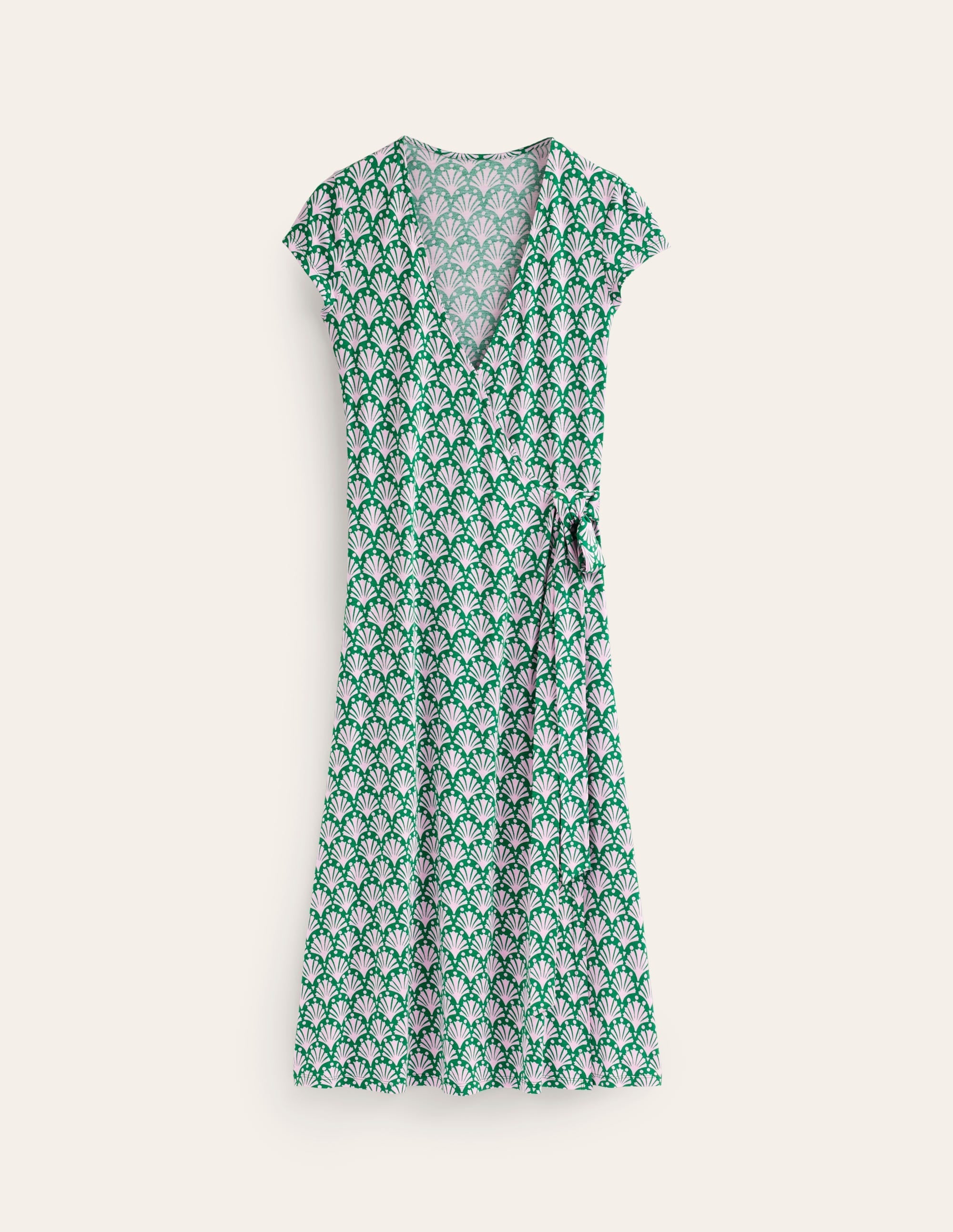 Joanna Cap Sleeve Wrap Dress-Sweet Lilac, Shells - Image 6