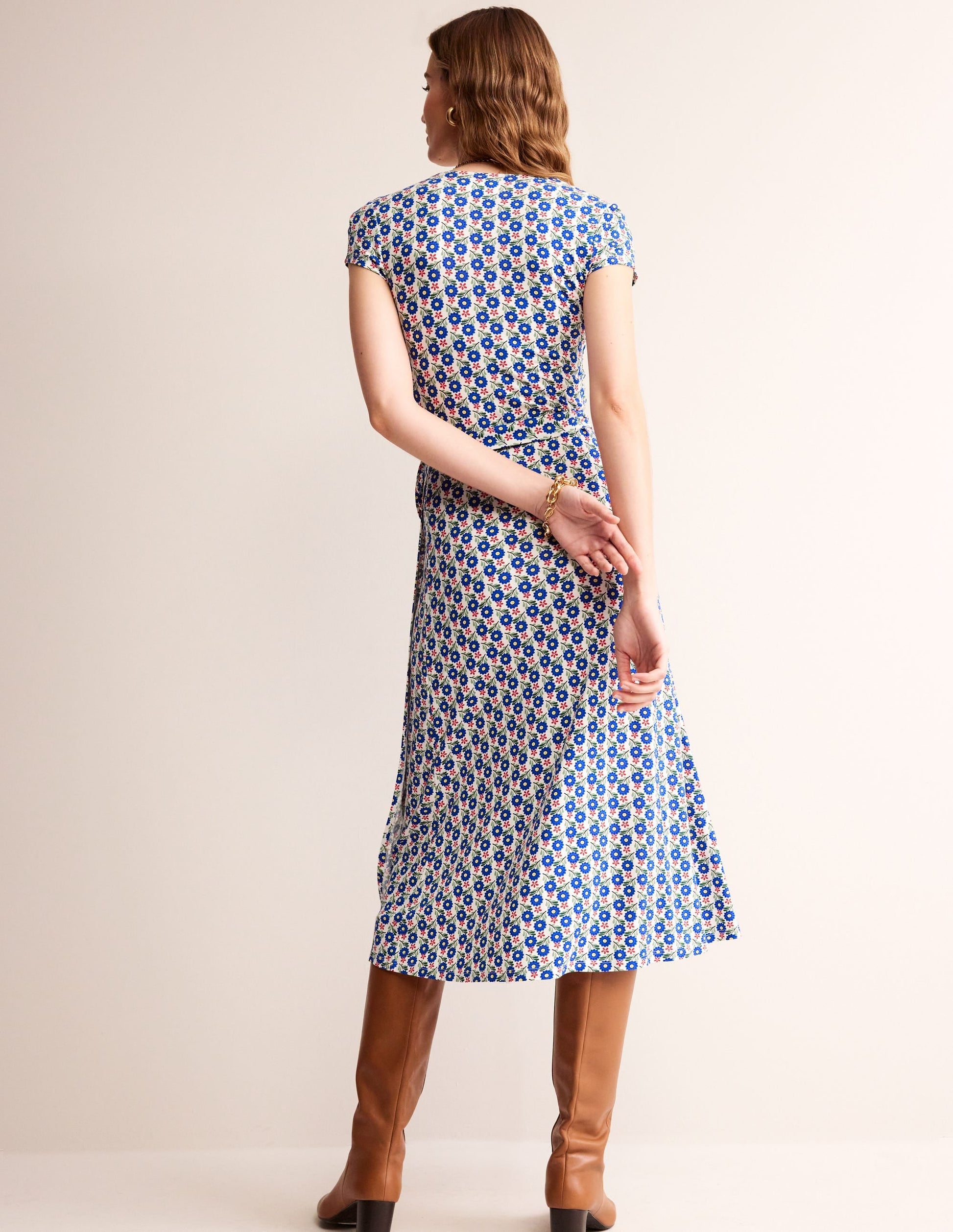 Joanna Cap Sleeve Wrap Dress-Multi, Bloom Sprig-3