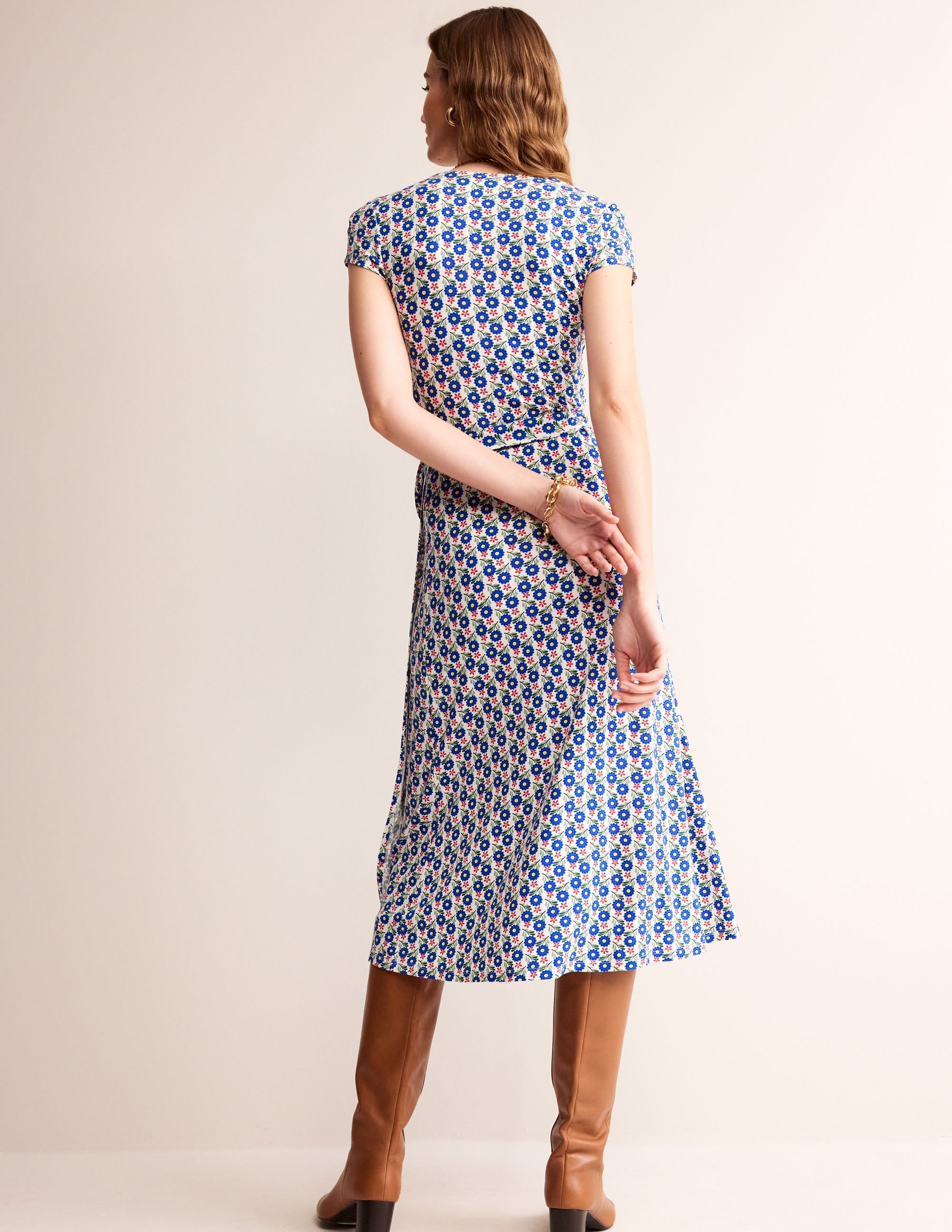 Joanna Cap Sleeve Wrap Dress-Multi, Bloom Sprig - Image 3