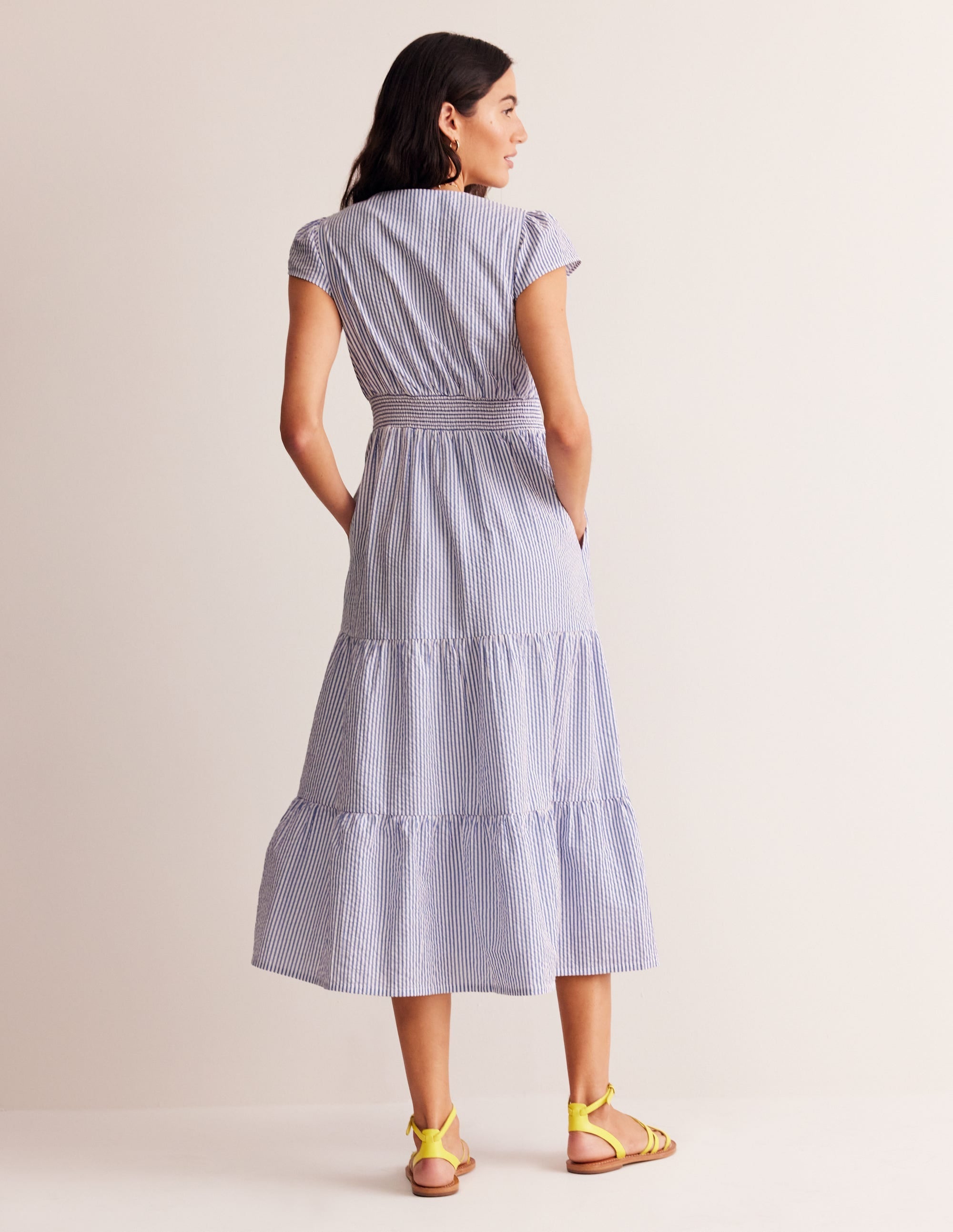 May Cotton Midi Tea Dress-Surf The Web and Ivory - Image 3