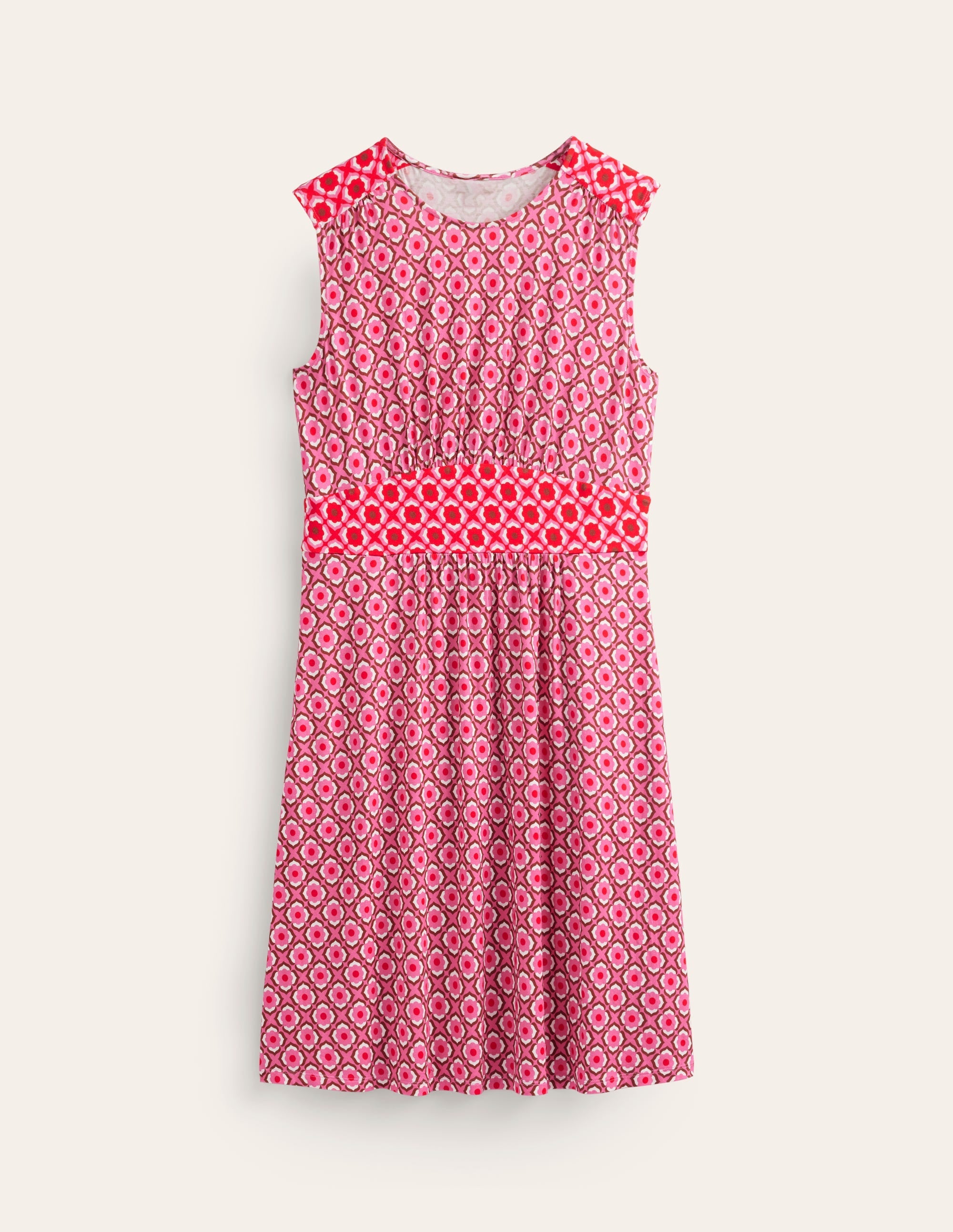 Thea Sleeveless Short Dress-Sangria Sunset, Geo Pome - Image 5
