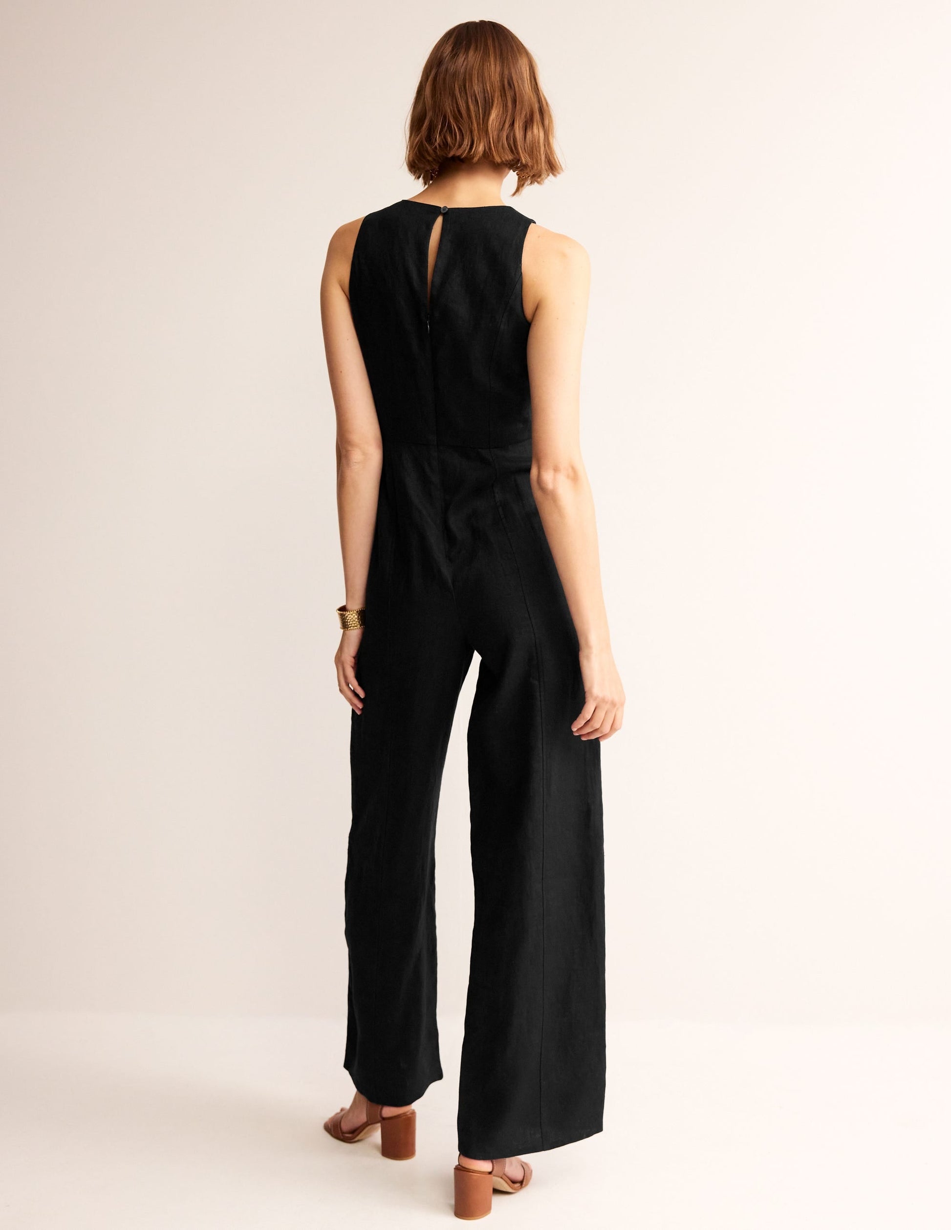 Carla Linen Jumpsuit-Black-3