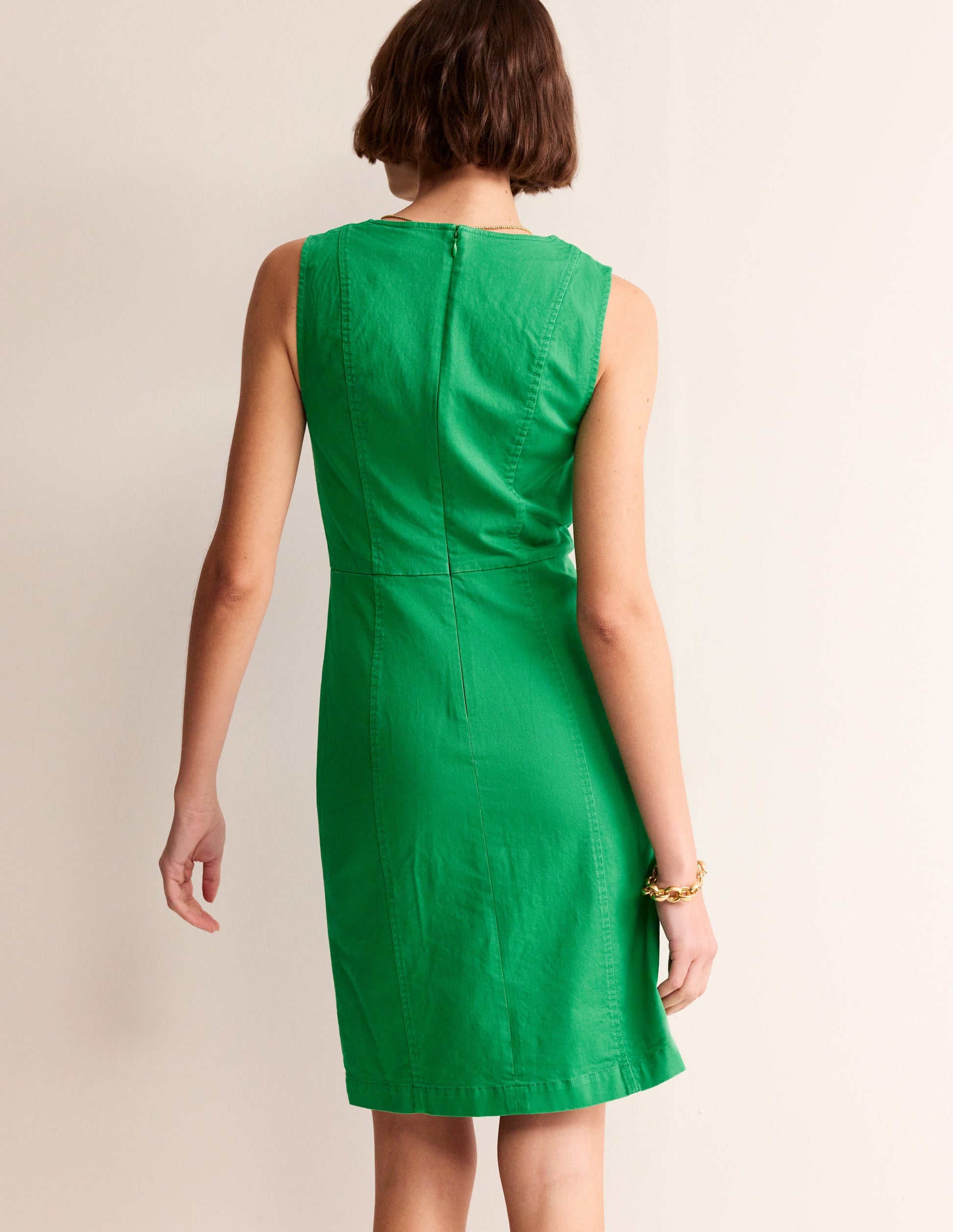 Helena Chino Short Dress-Green Tambourine-3