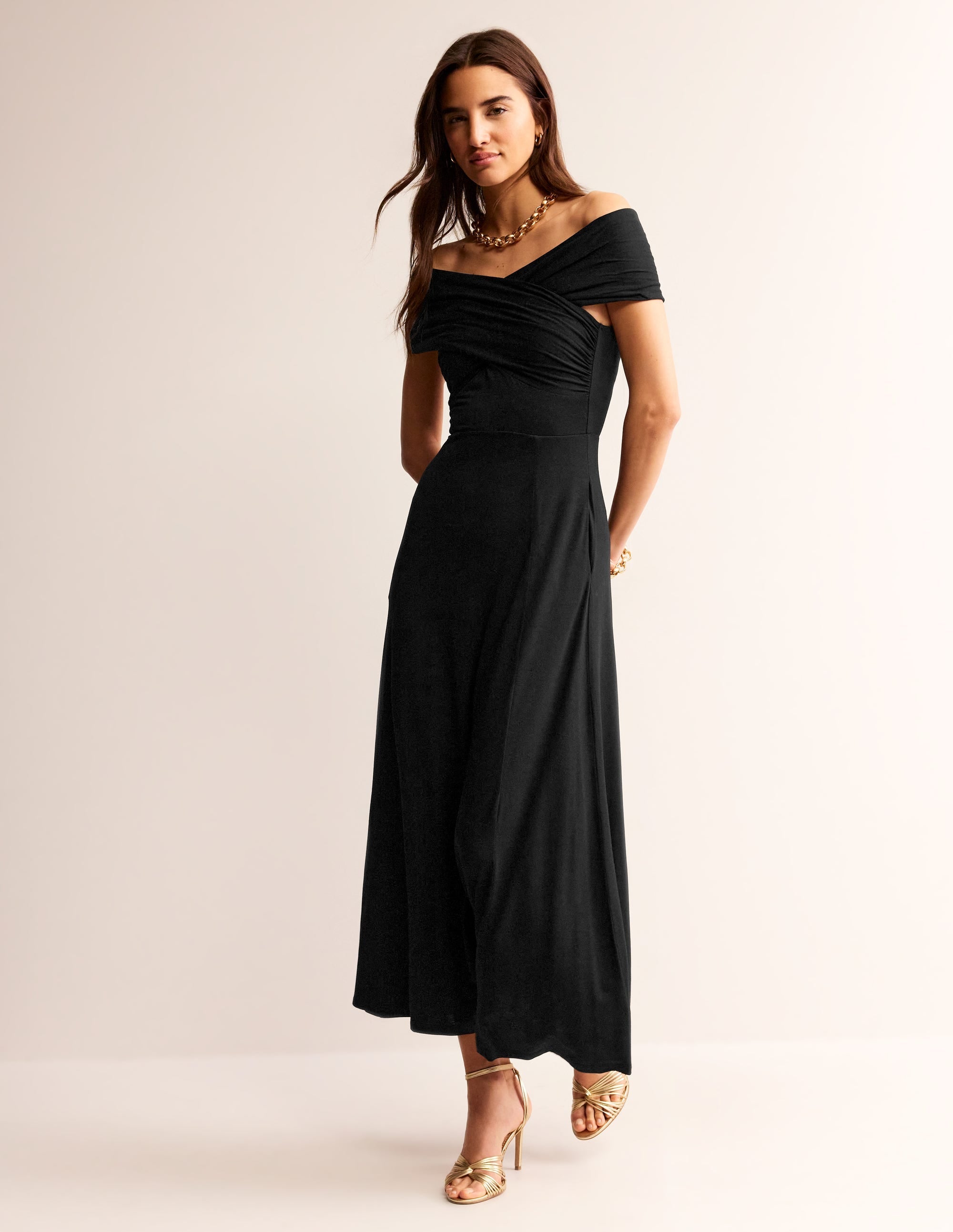 Bardot Jersey Maxi Dress-Black - Image 1