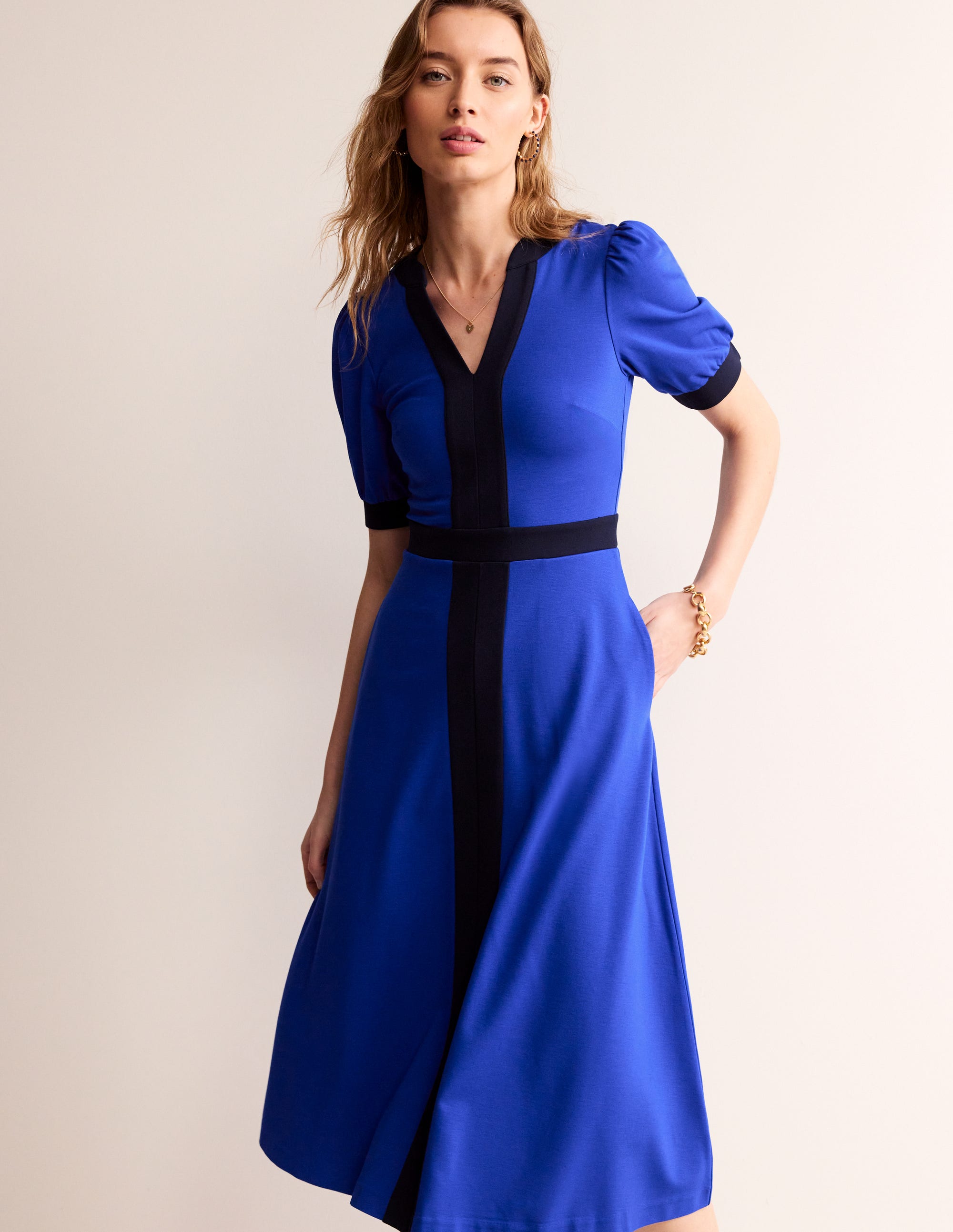 Philippa Ponte Midi Dress-Surf the Web - Image 1