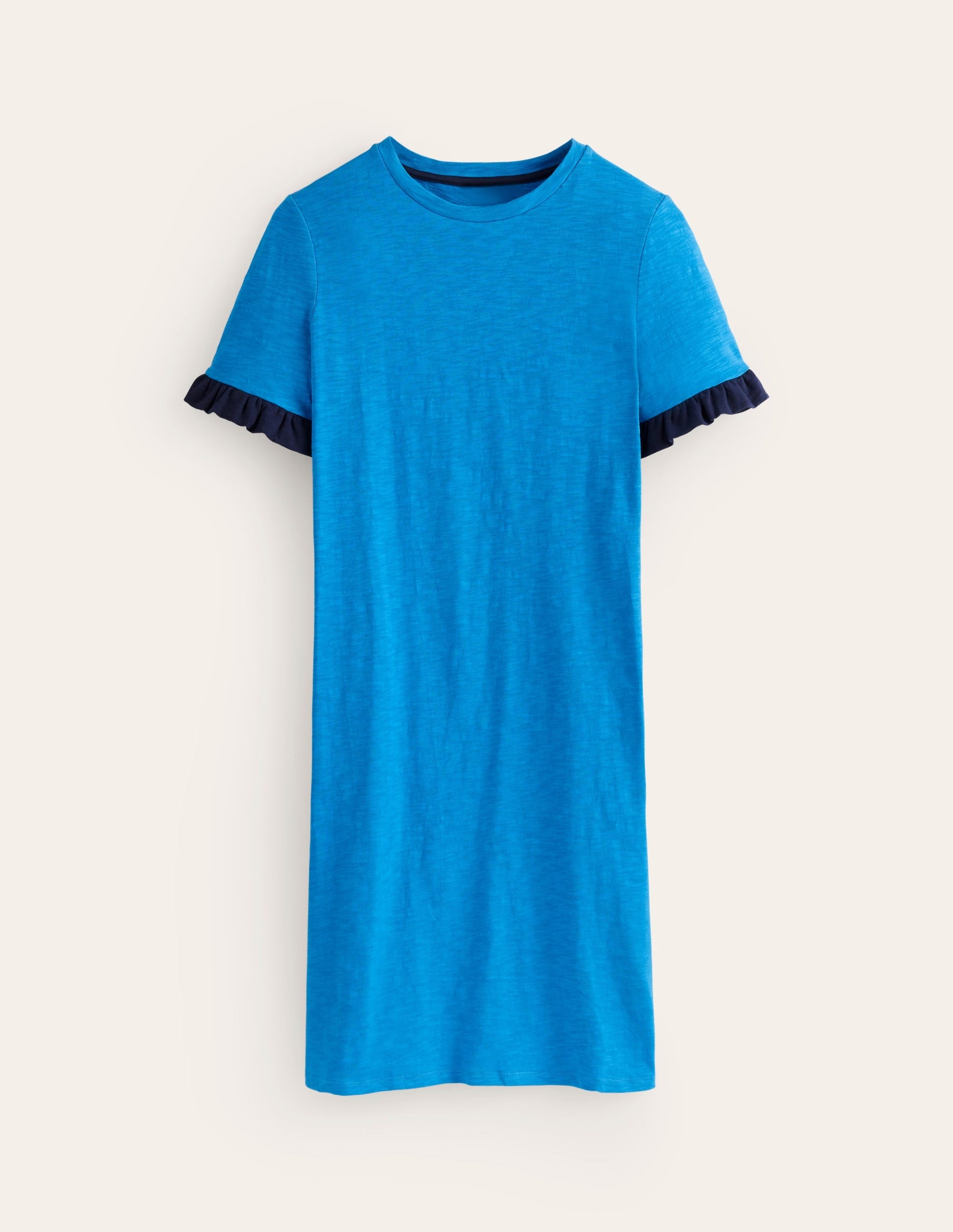 Emily Ruffle Cotton Dress-Brilliant Blue-5