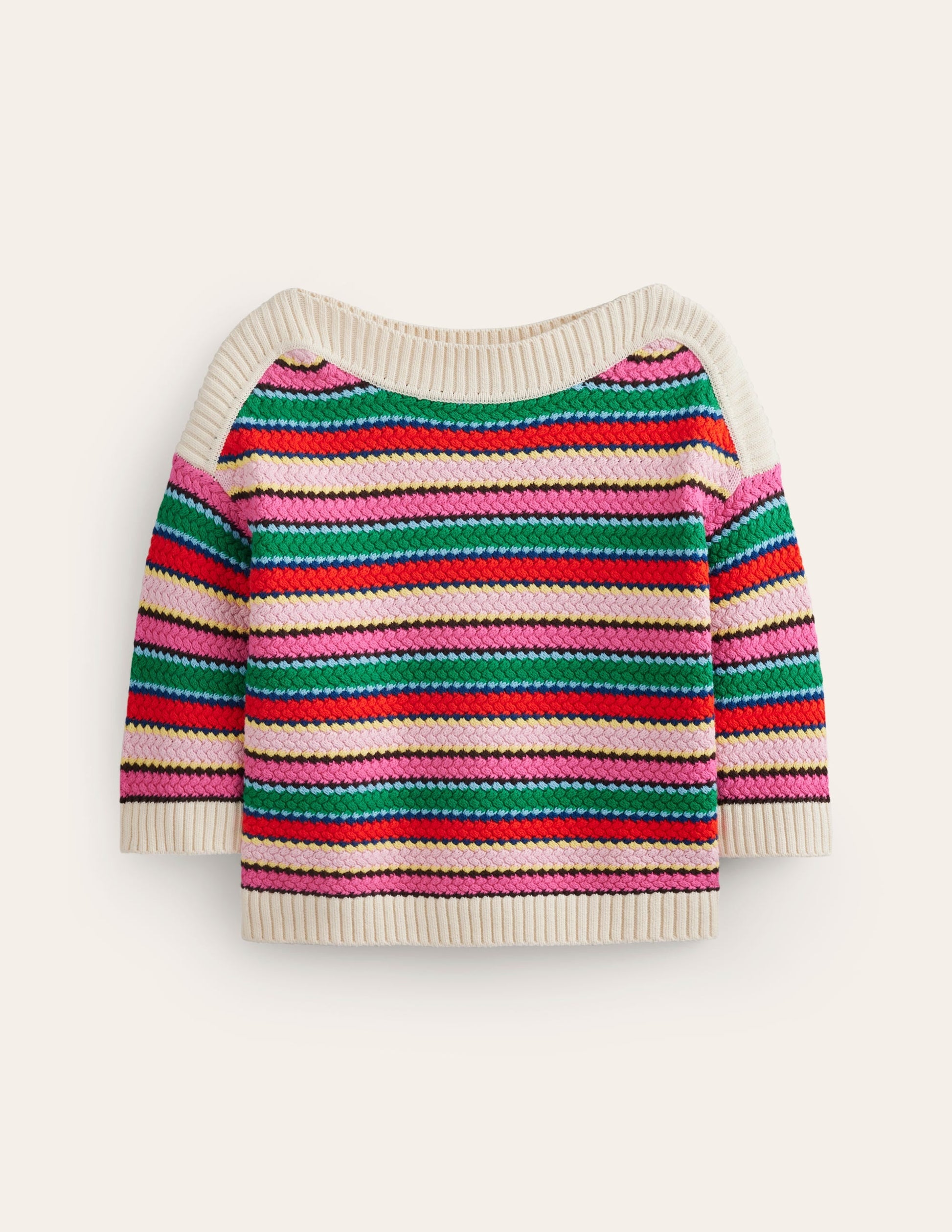 Textured Cotton Stripe Jumper-Multi Textured Stripe-6