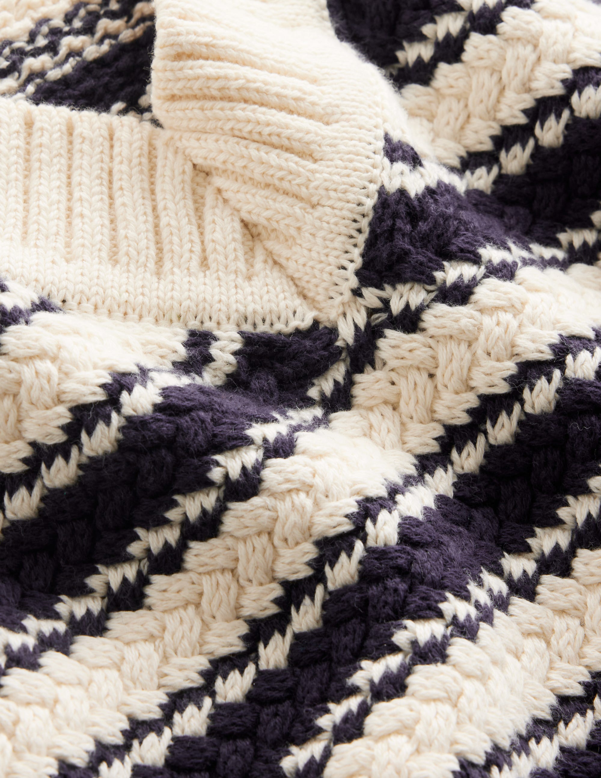 Textured Striped Cotton Tank-Navy, Ivory Textured Stripe - Image 7